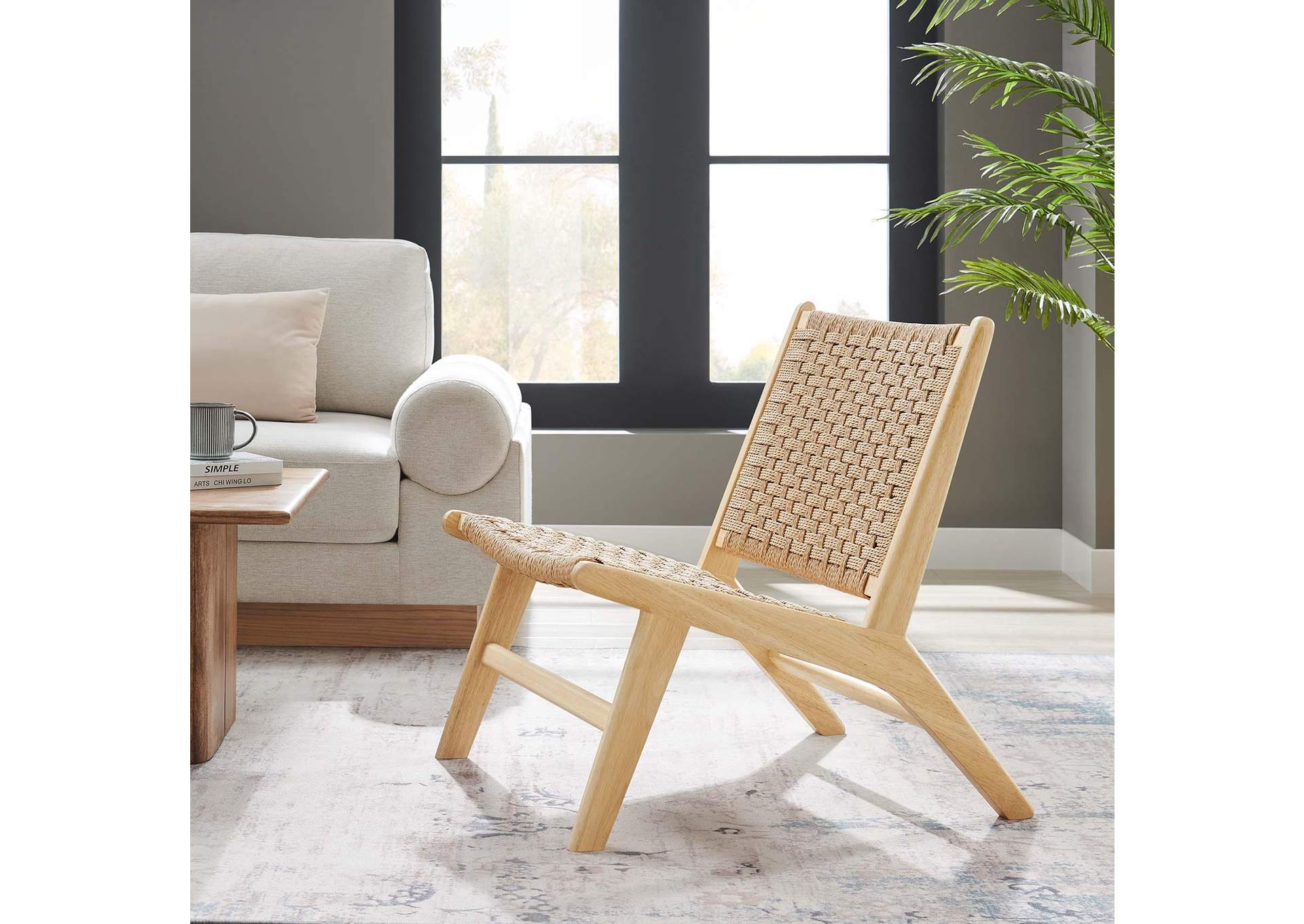 Saoirse Woven Rope Wood Accent Lounge Chair By Modway image 10