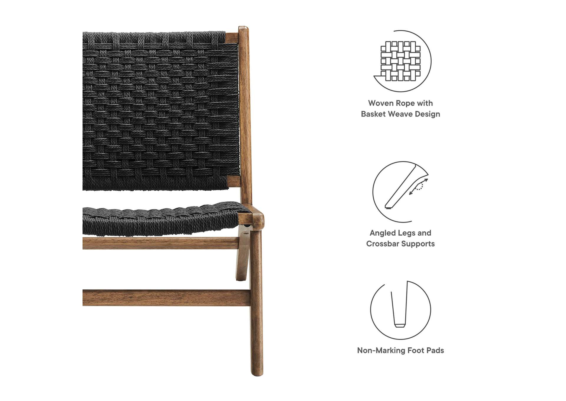 Saoirse Woven Rope Wood Accent Lounge Chair