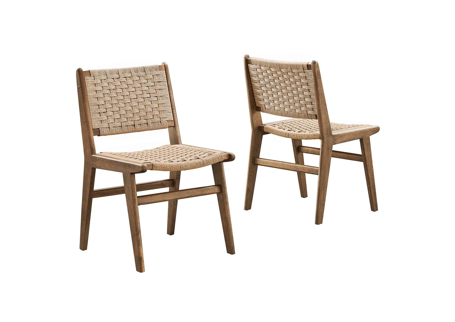 Saoirse Woven Rope Wood Dining Side Chair Set Of 2 By Modway