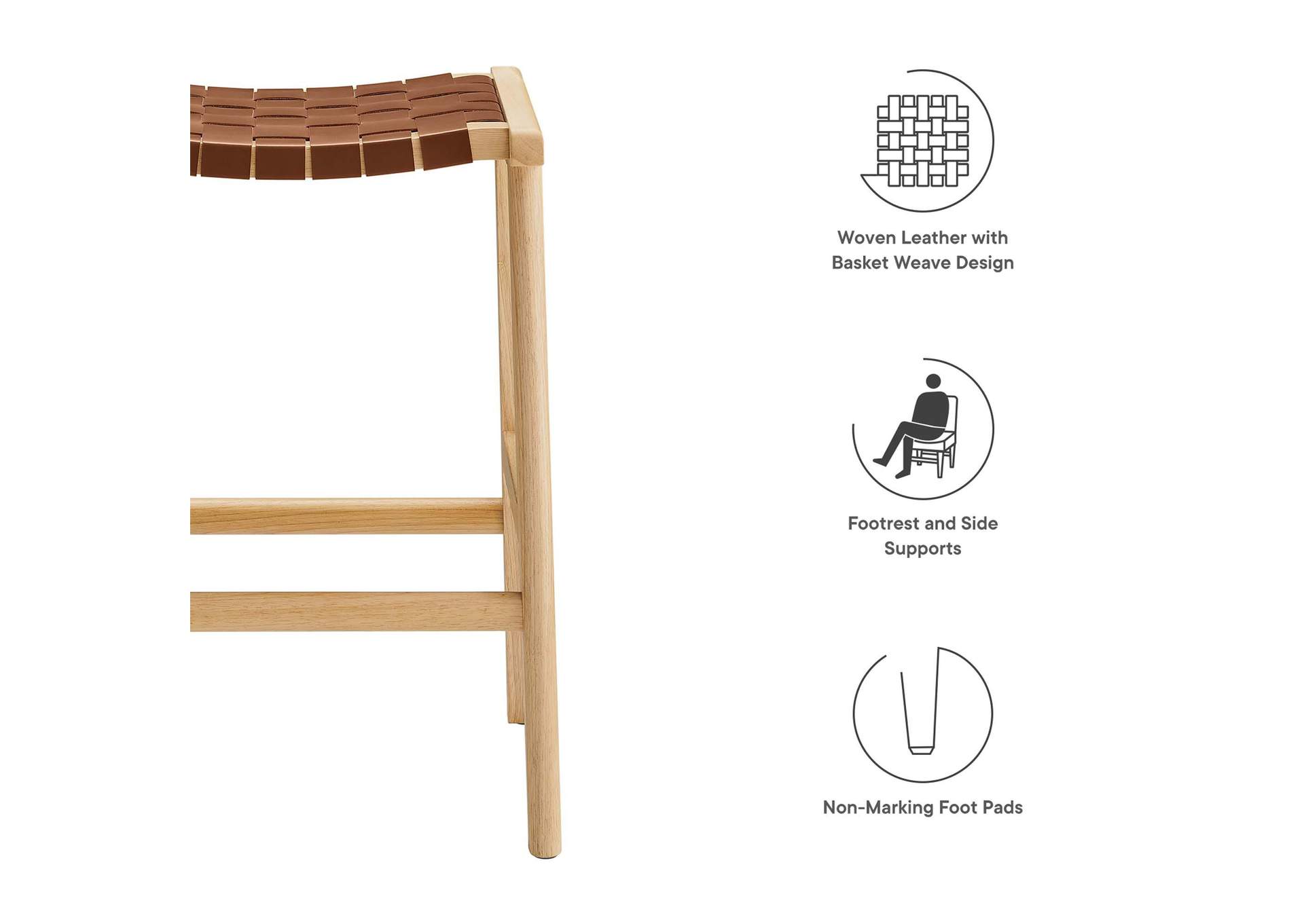 Saoirse Faux Leather Wood Counter Stool - Set Of 2 image 8