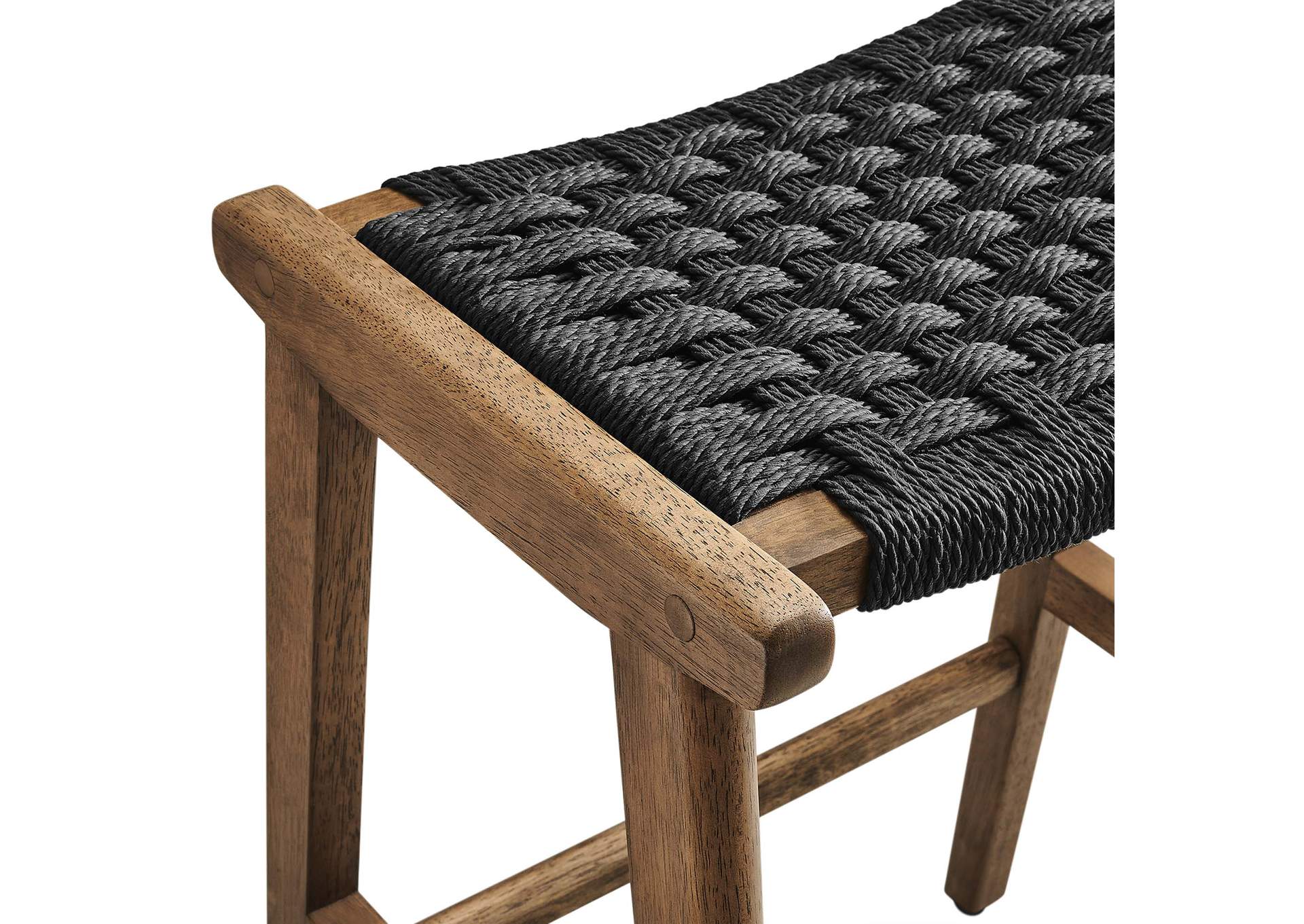 Saoirse Woven Rope Wood Counter Stool - Set Of 2
