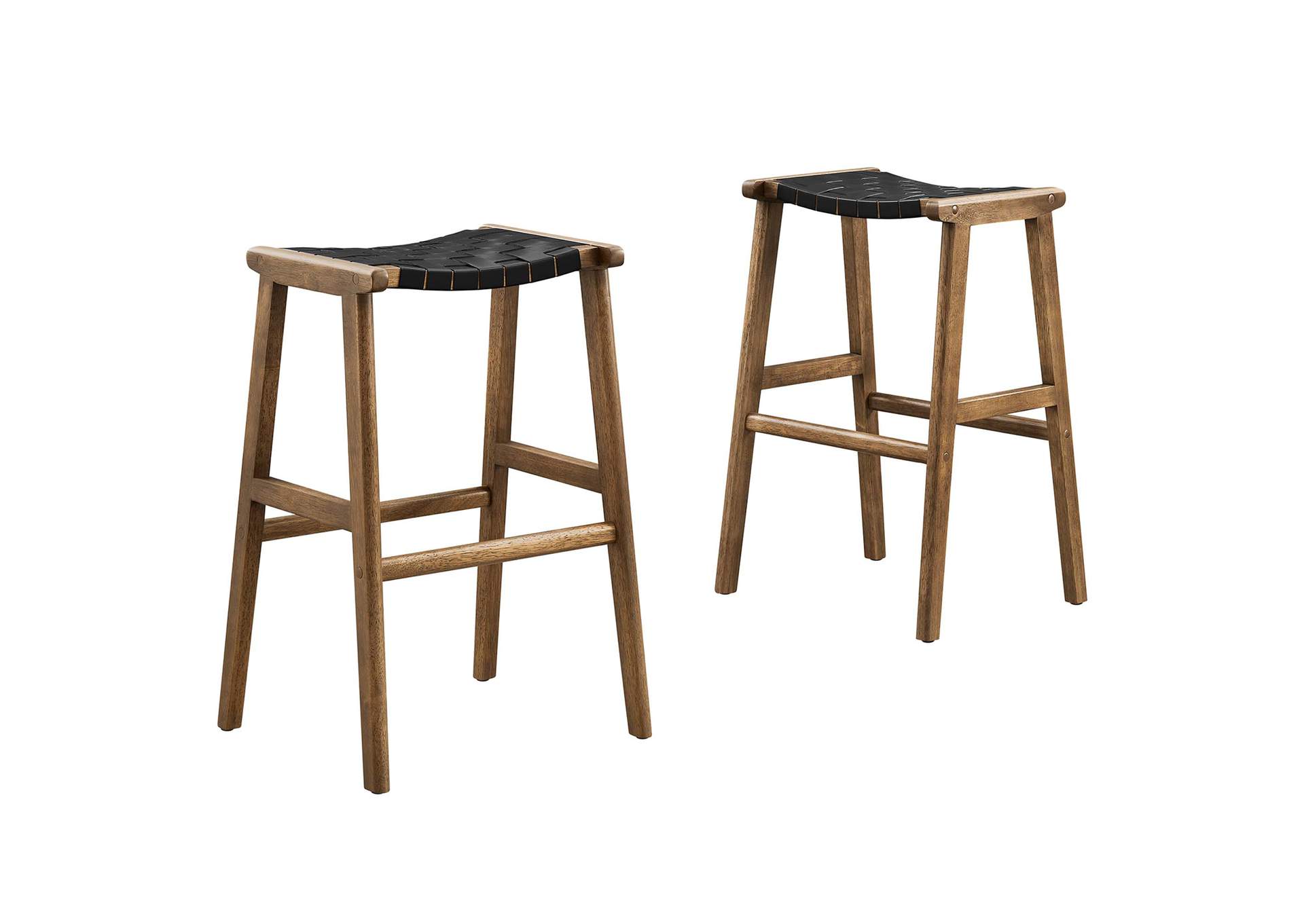 Saoirse Leather Wood Bar Stool Set Of 2 By Modway image 1