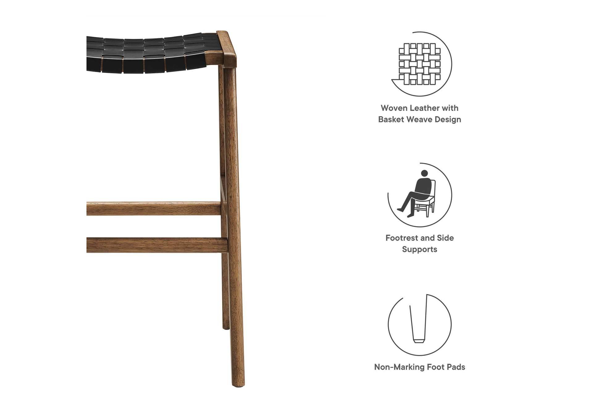 Saoirse Faux Leather Wood Bar Stool - Set Of 2 image 8