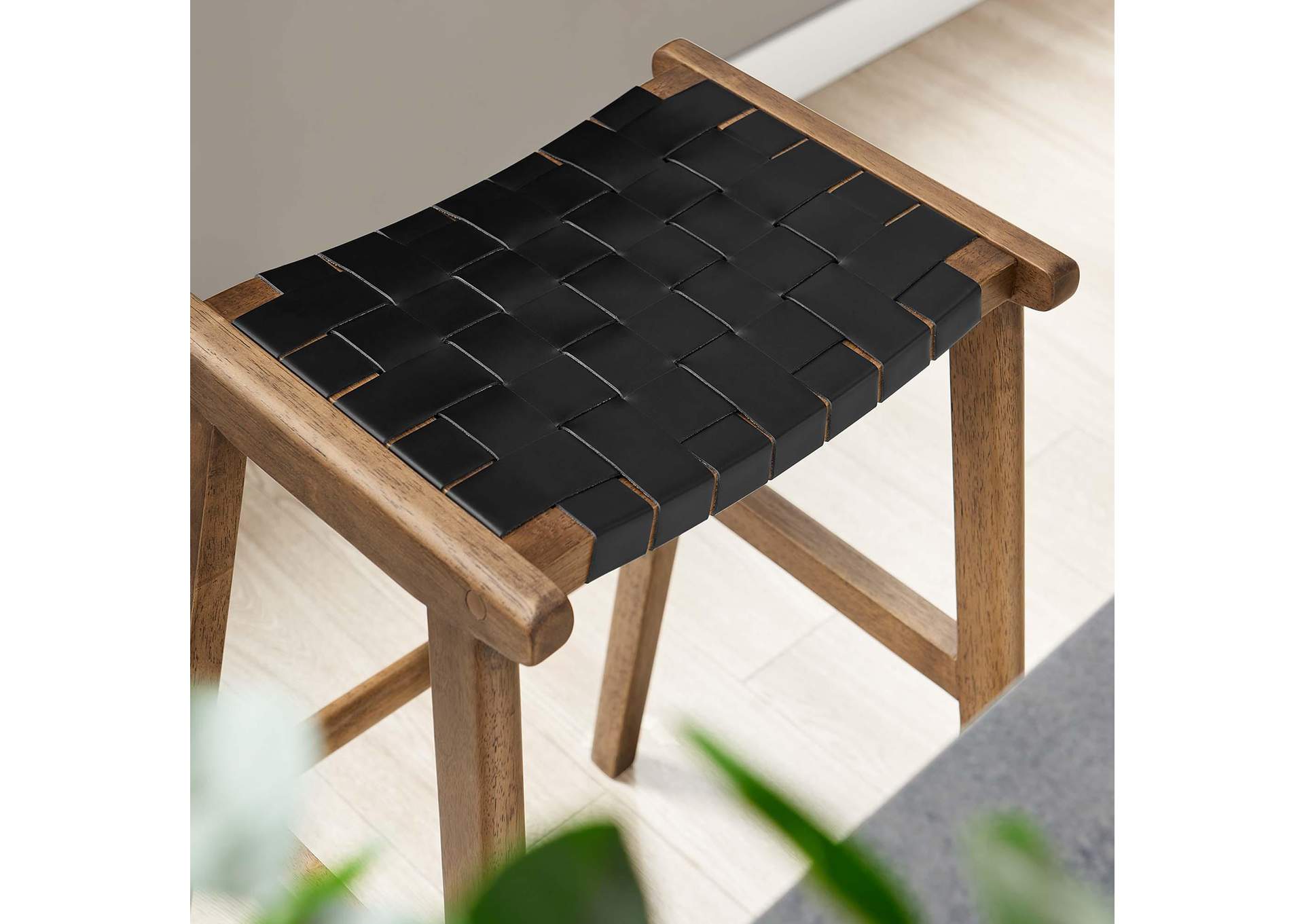 Saoirse Leather Wood Bar Stool Set Of 2 By Modway image 11