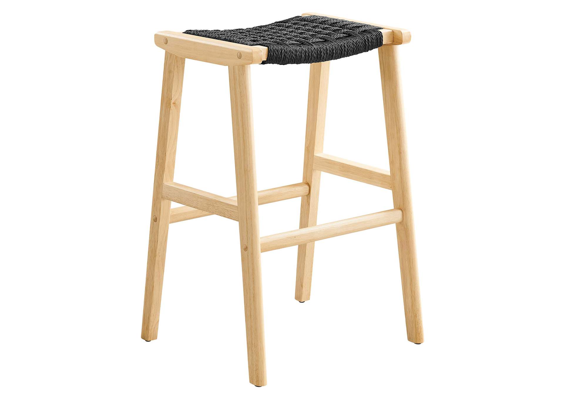 Saoirse Woven Rope Wood Bar Stool - Set Of 2