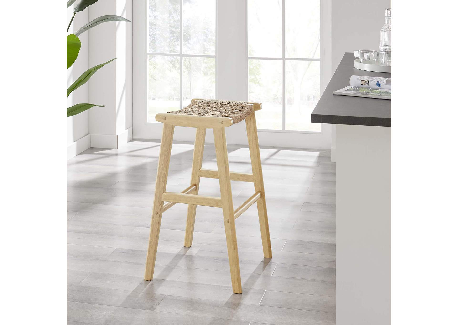 Saoirse Woven Rope Wood Bar Stool - Set Of 2 image 10