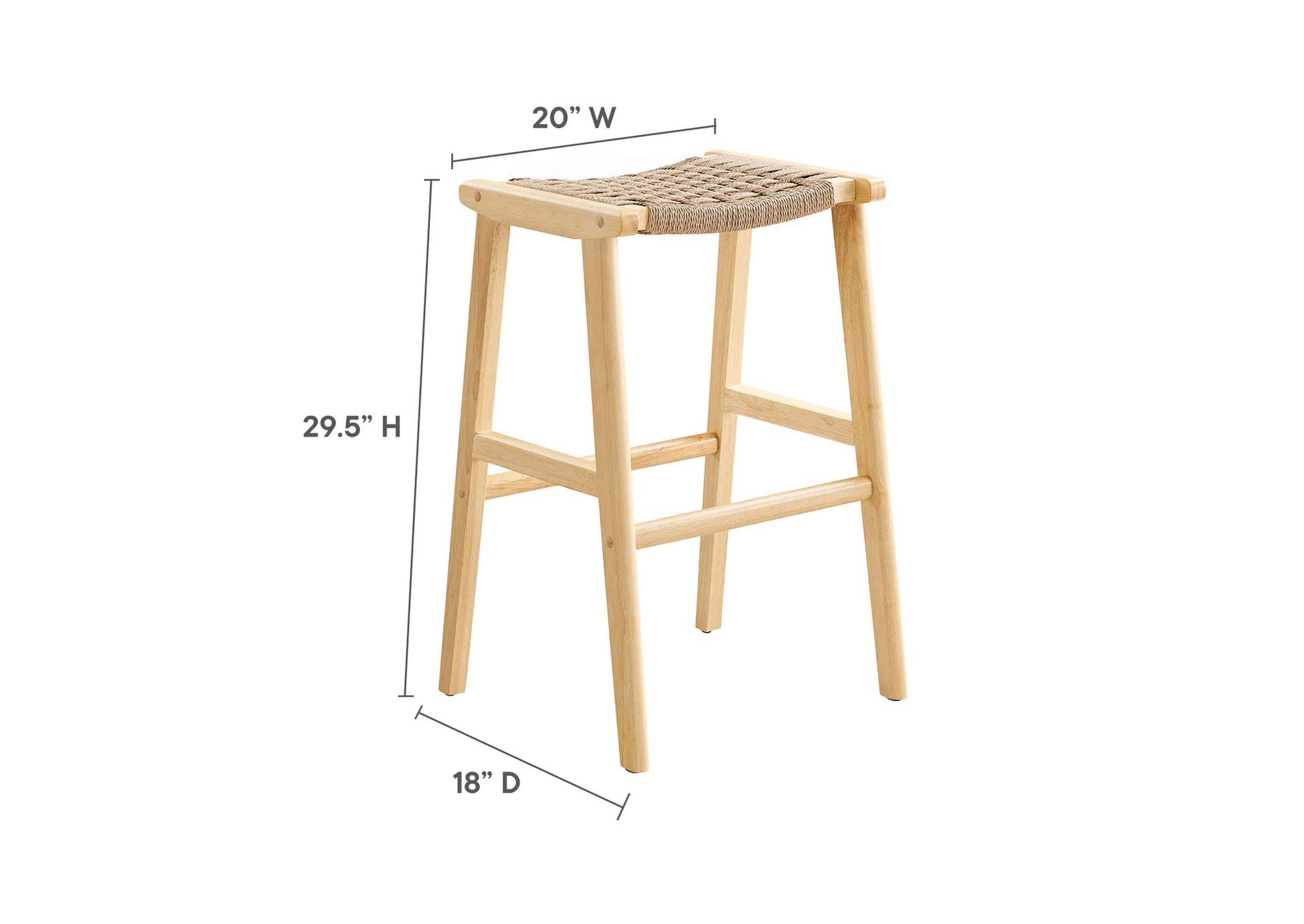 Saoirse Woven Rope Wood Bar Stool - Set Of 2 image 8