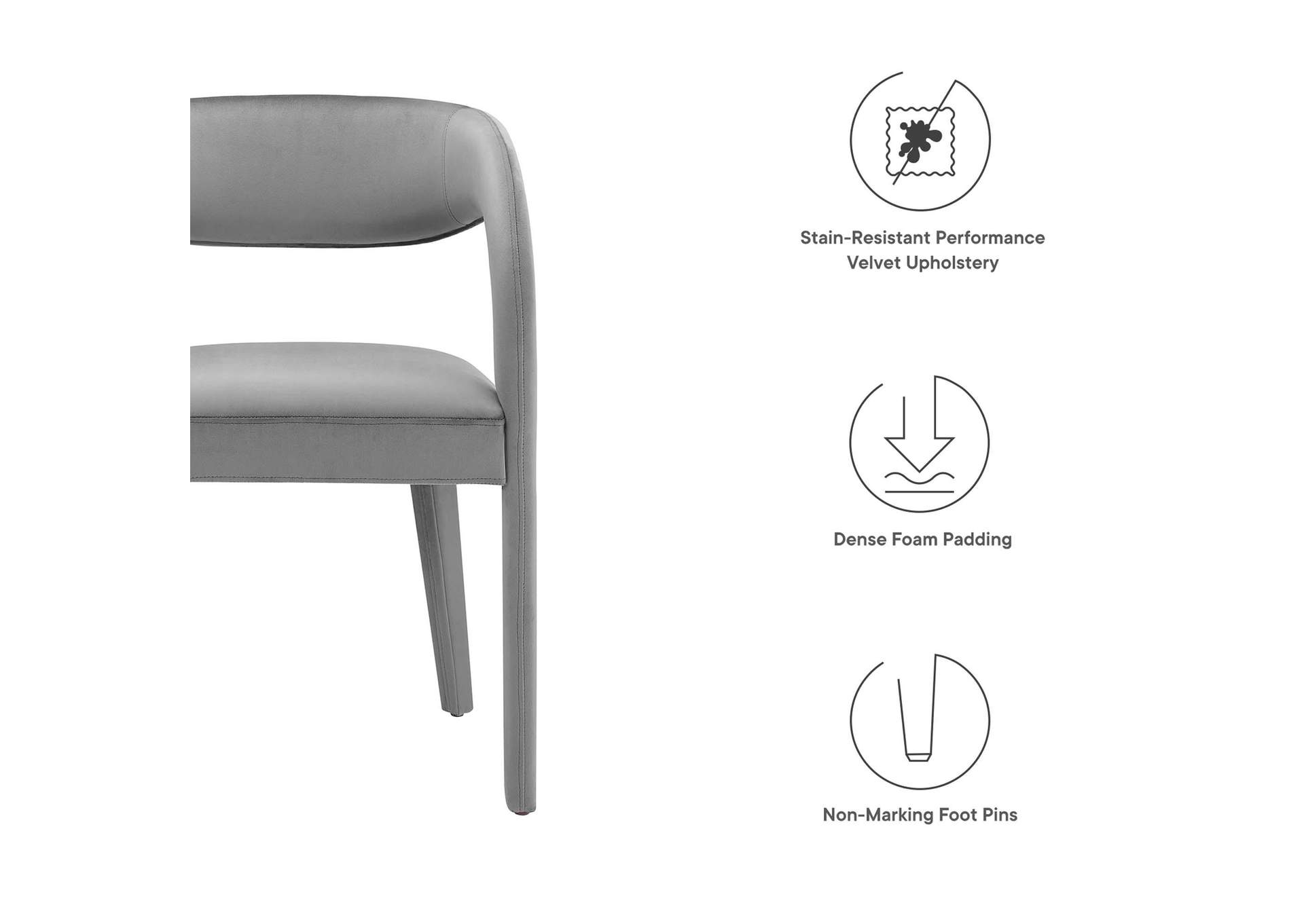 Pinnacle Performance Velvet Dining Chair Set Of Two image 8