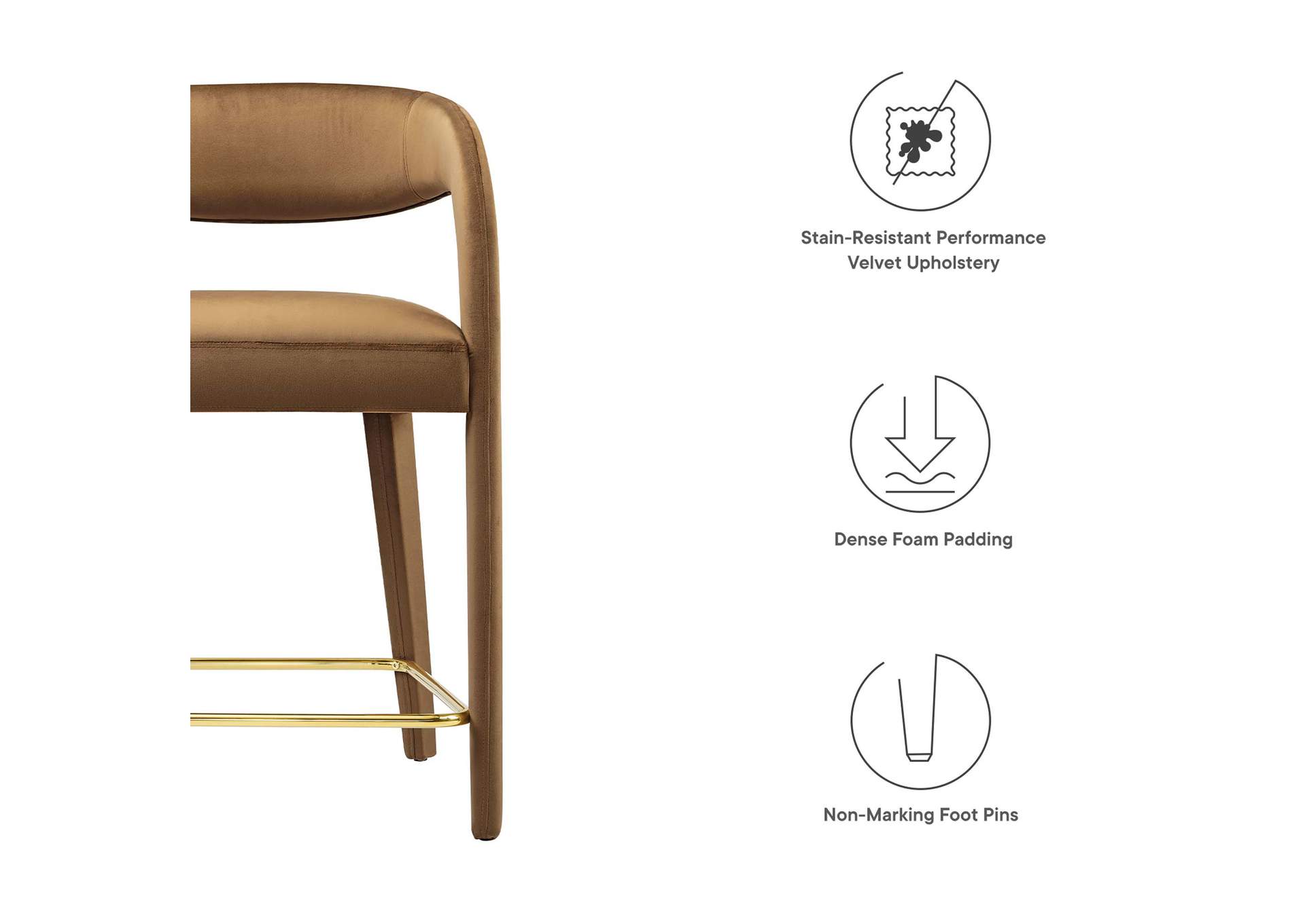Pinnacle Performance Velvet Counter Stool Set Of Two image 8
