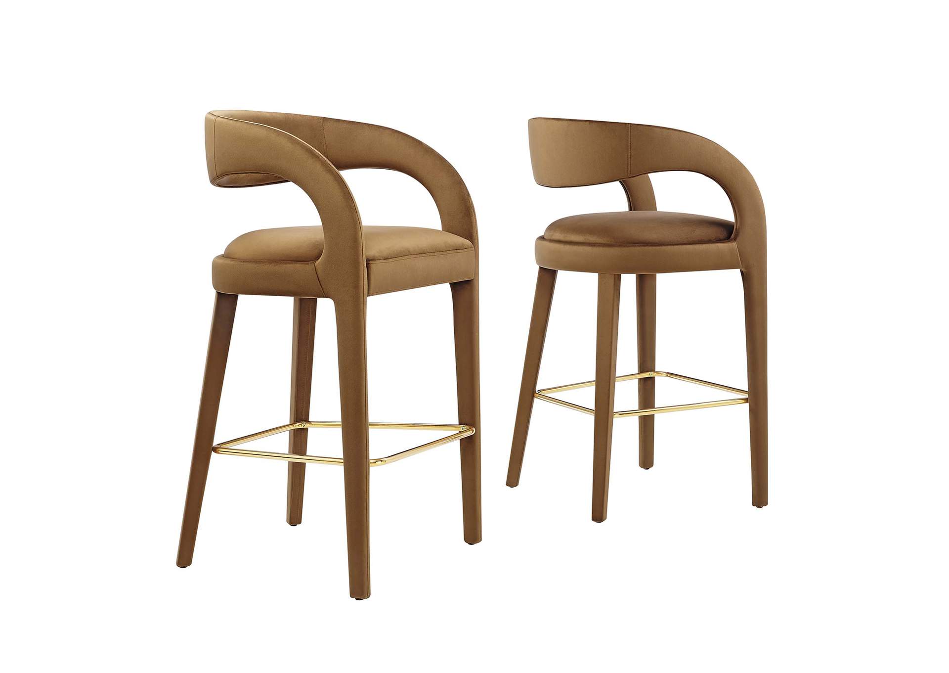 Pinnacle Performance Velvet Bar Stool Set Of 2 By Modway image 1