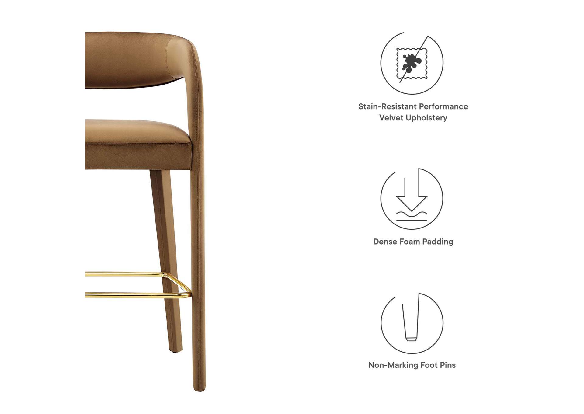 Pinnacle Performance Velvet Bar Stool Set Of Two image 8