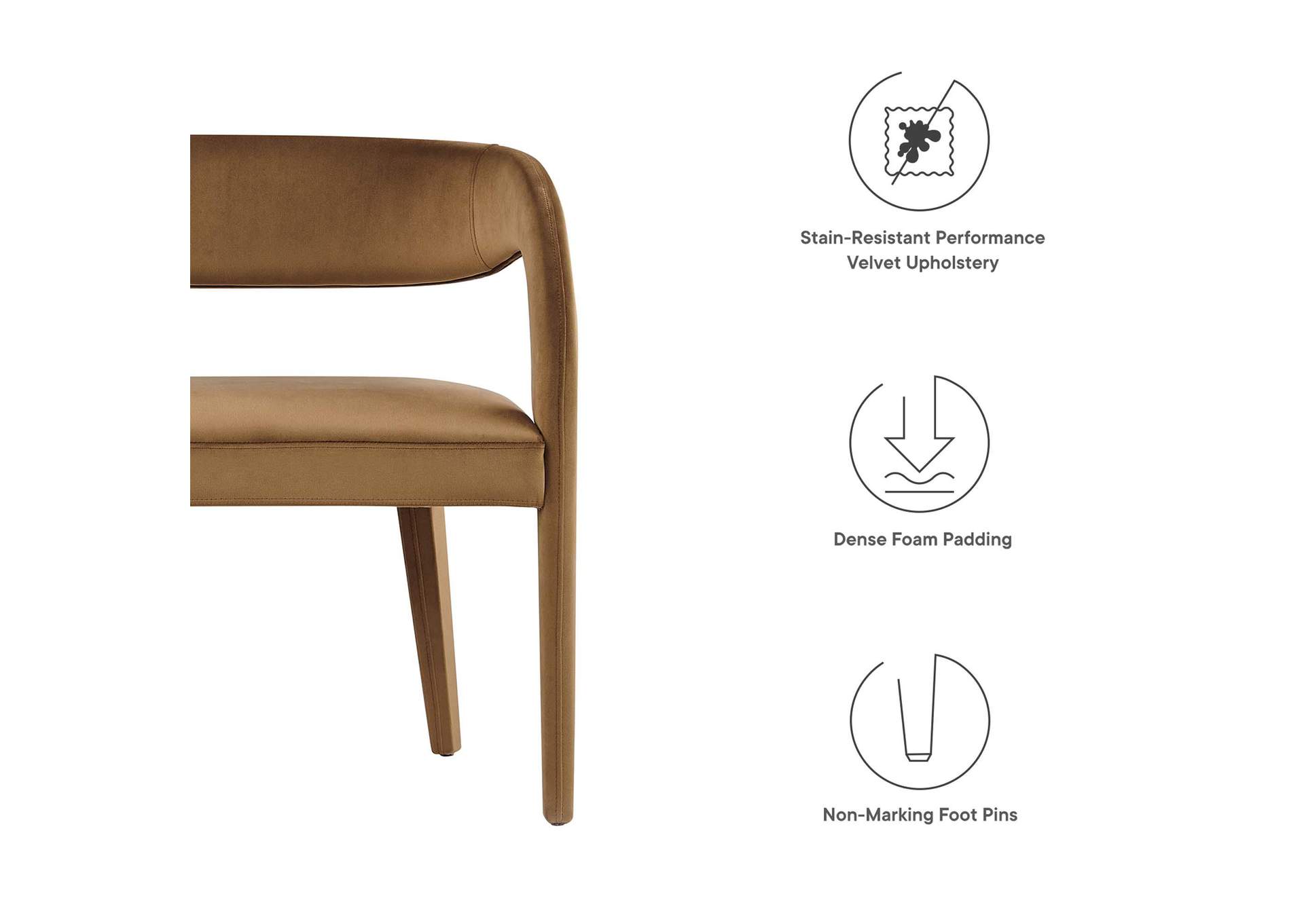 Pinnacle Performance Velvet Accent Bench image 7