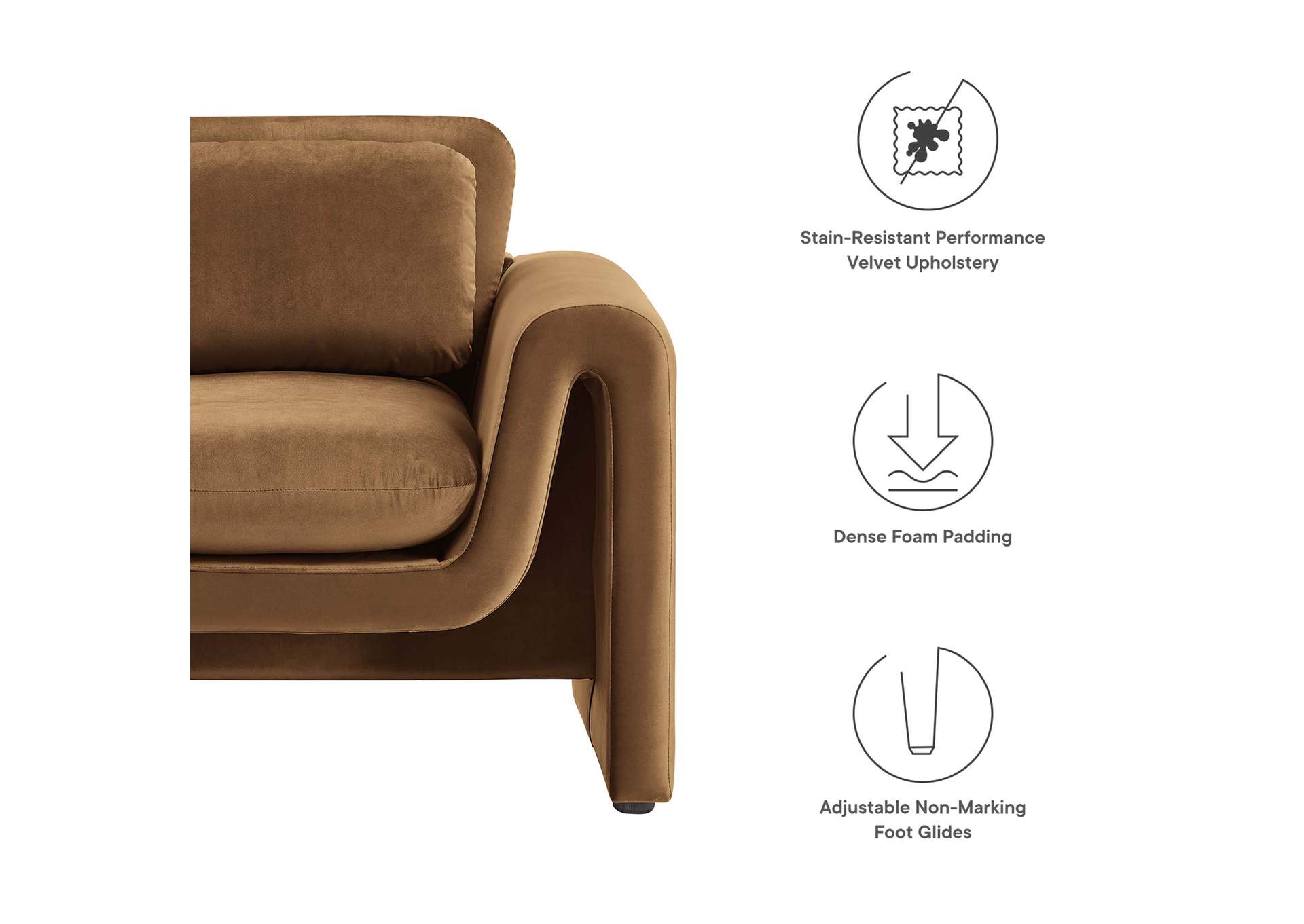 Waverly Performance Velvet Armchair image 7