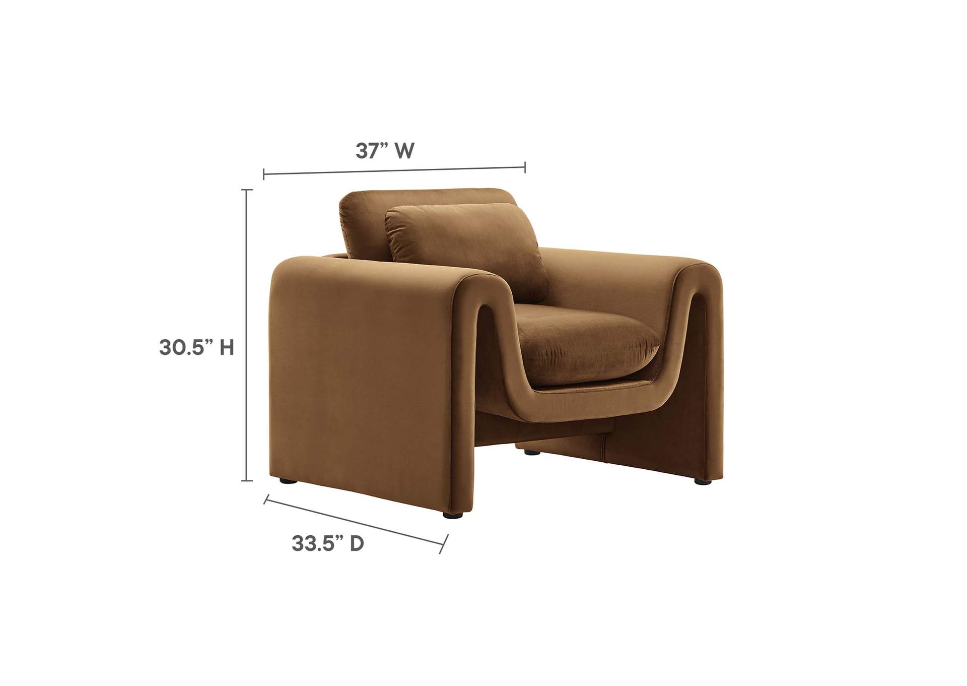 Waverly Performance Velvet Armchair image 8