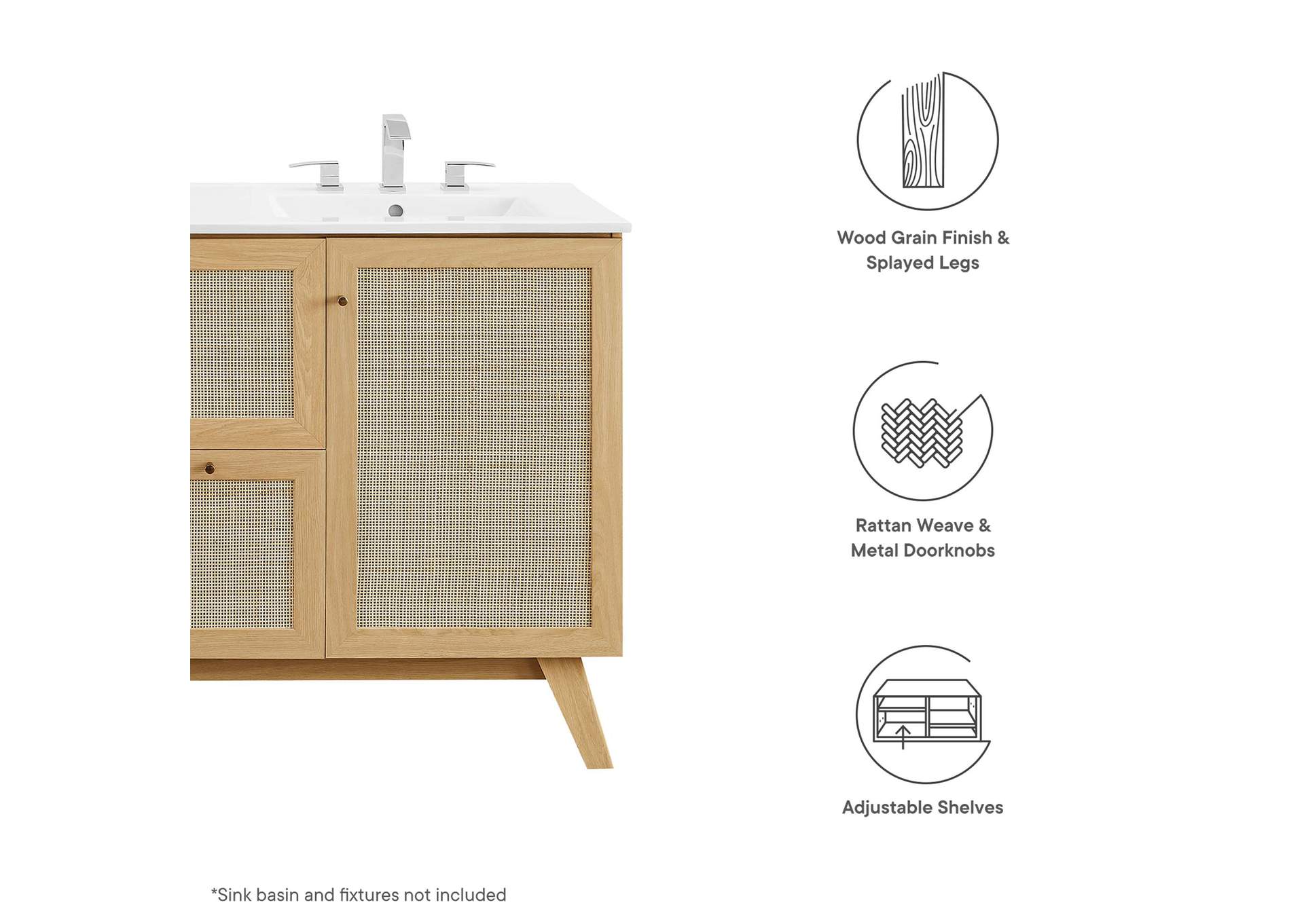 Soma 48” Single Or Double Sink Compatible Bathroom Vanity Cabinet - Sink Basin Not Included