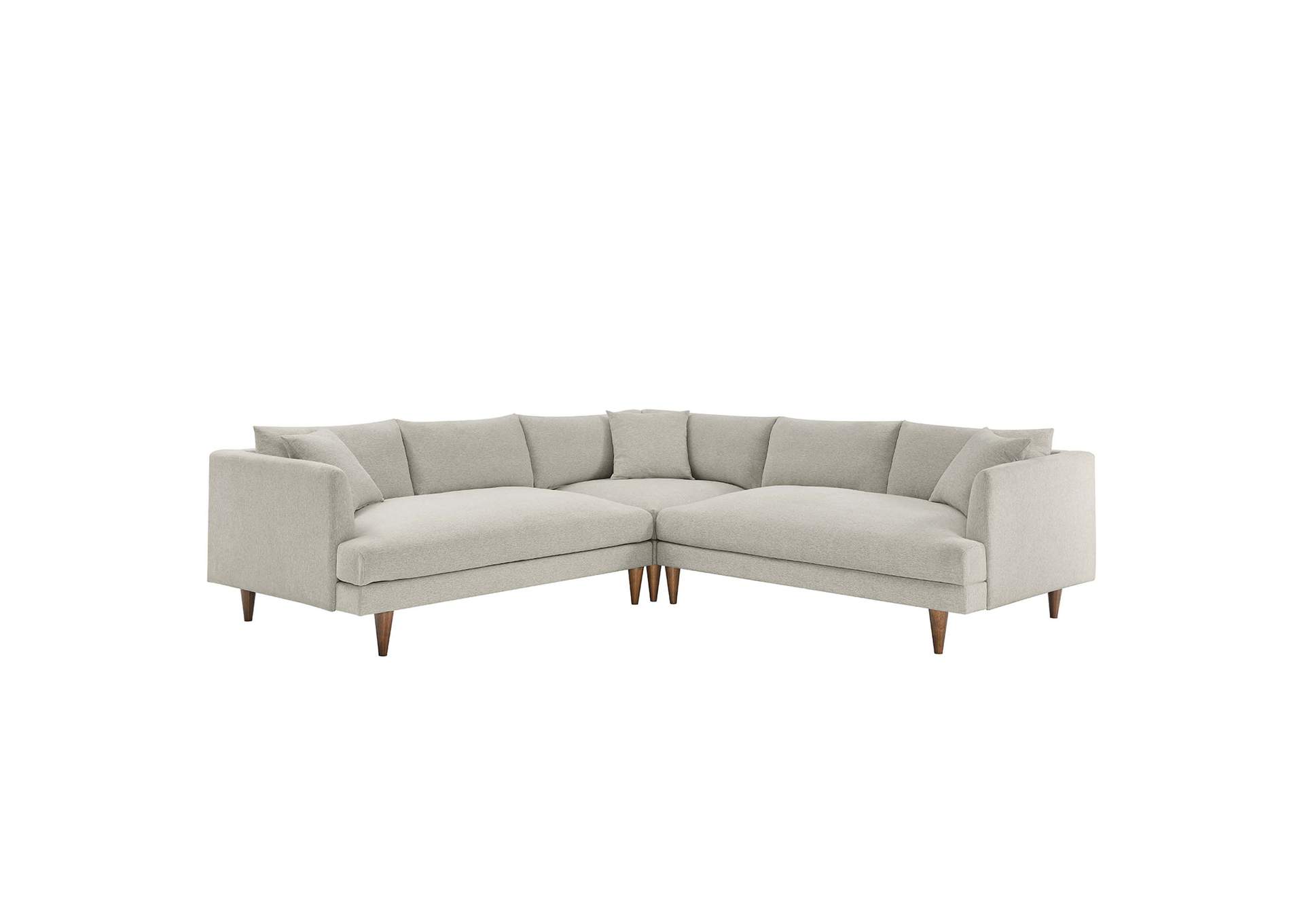 Zoya 3 Piece Down Filled Overstuffed Sectional Sofa By Modway