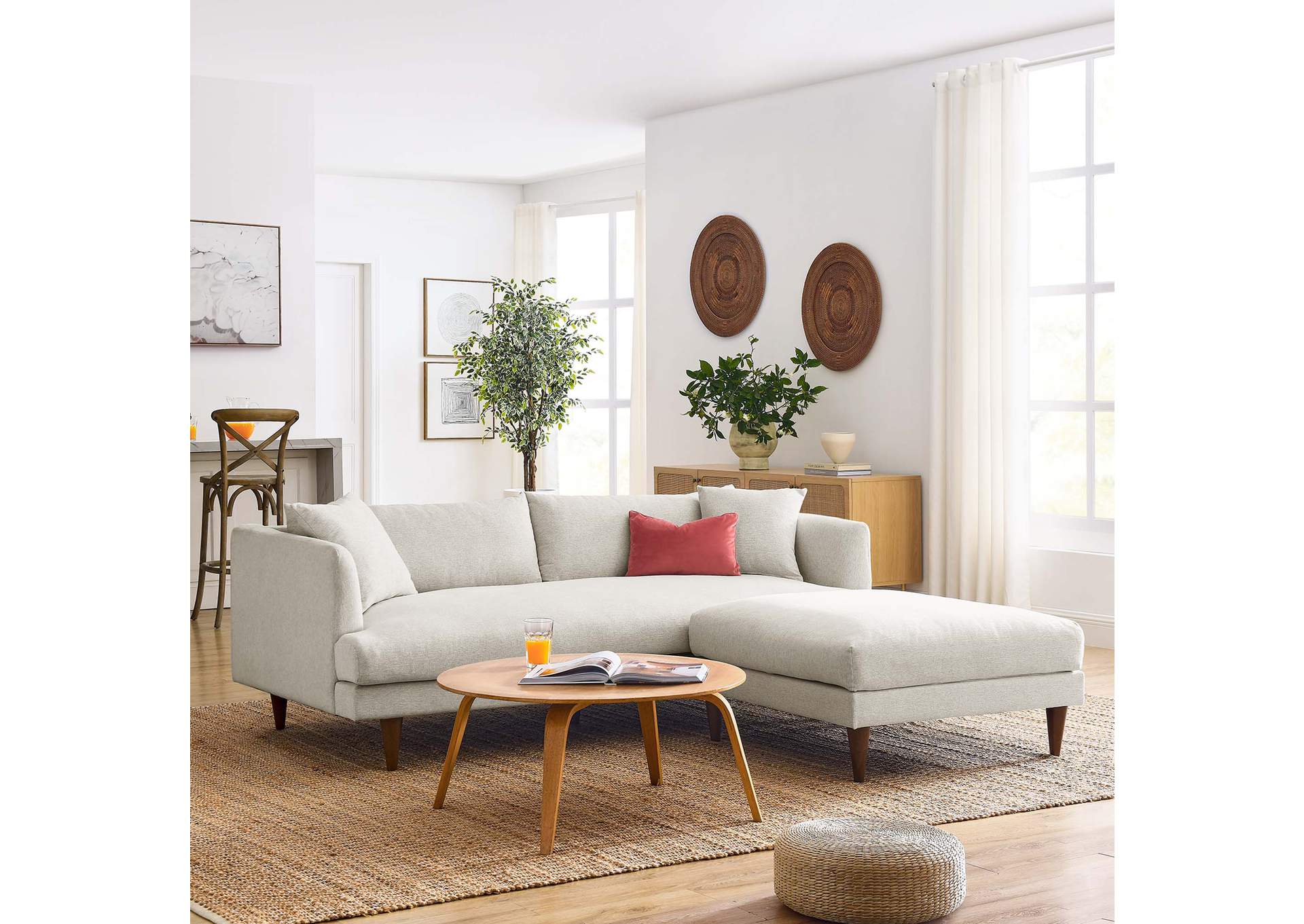 Zoya Down Filled Overstuffed Sofa And Ottoman Set