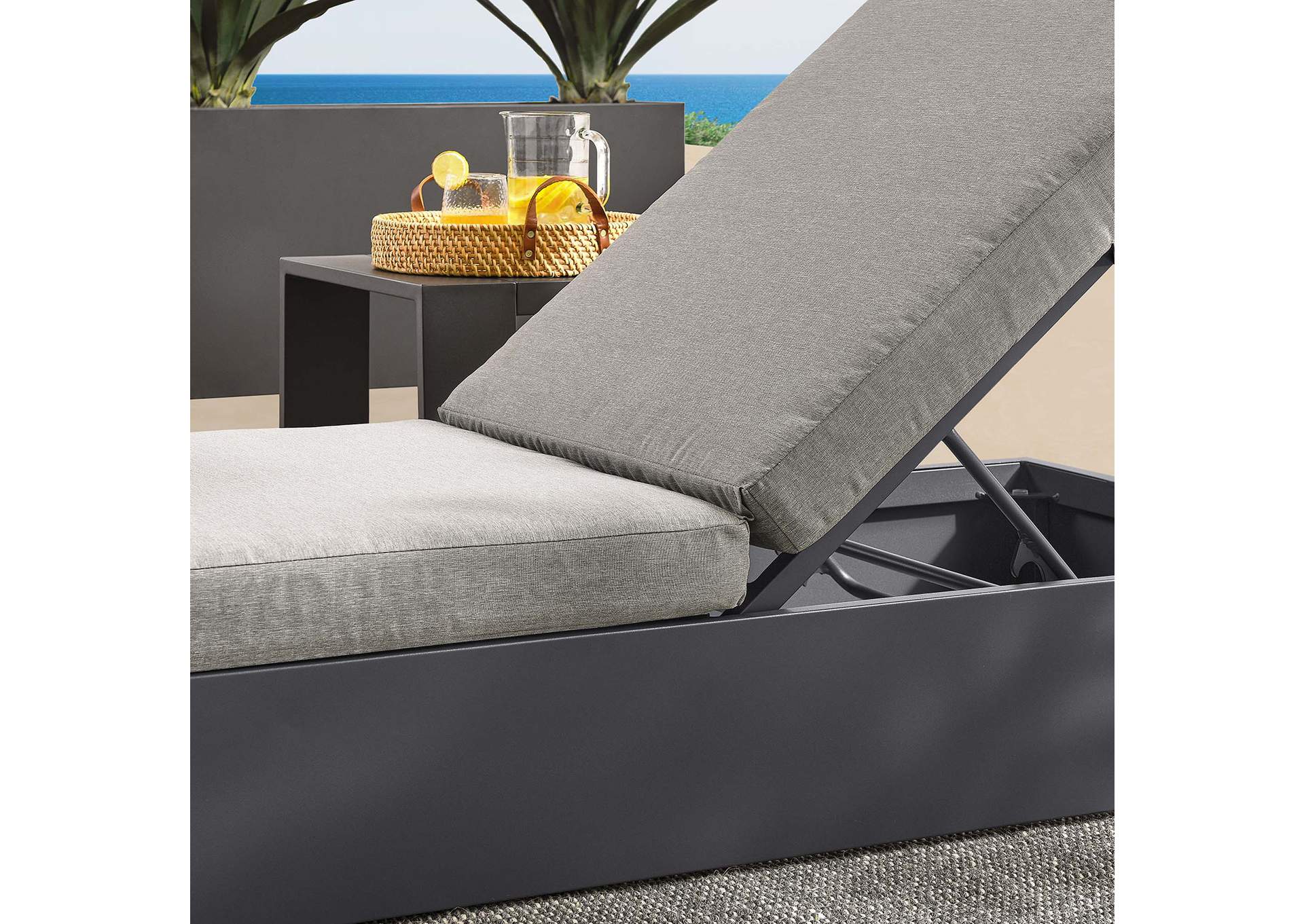 Tahoe Outdoor Patio Powder-Coated Aluminum Chaise Lounge Chair By Modway