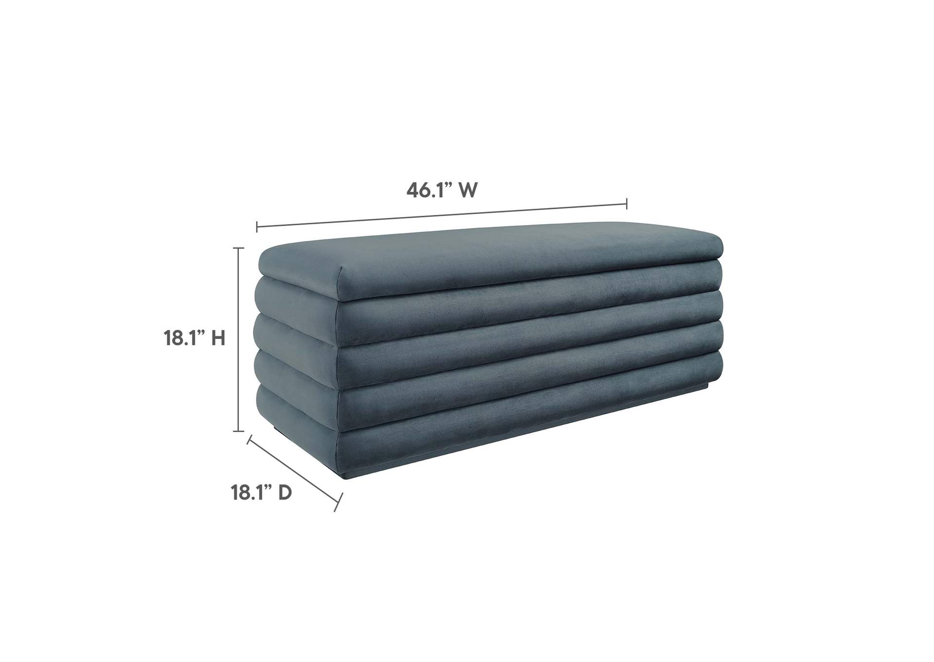 Mezzo Upholstered Performance Velvet Storage Bench