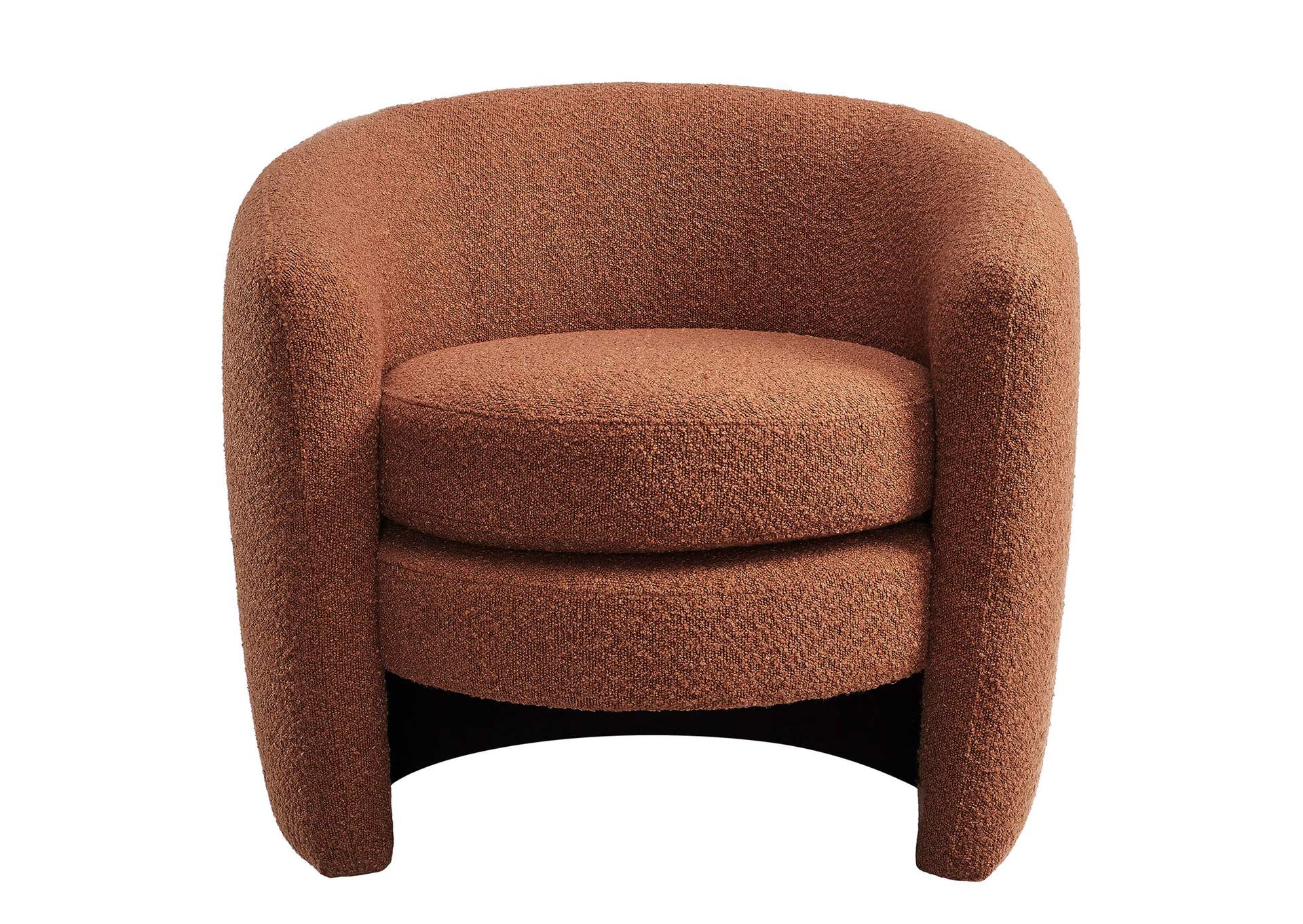 Affinity Upholstered Boucle Fabric Curved Back Armchair