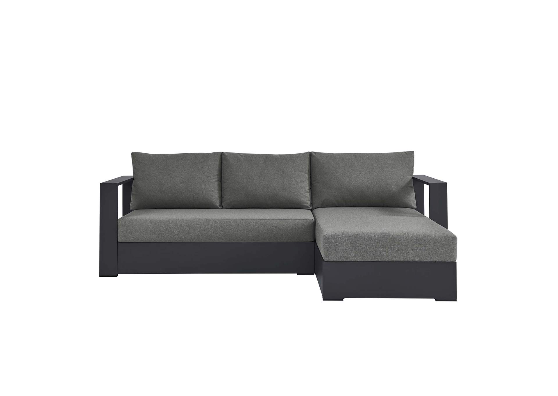 Tahoe Powder-Coated Aluminum 2 Piece Outdoor Patio Right-Facing Chaise Sectional Sofa Set