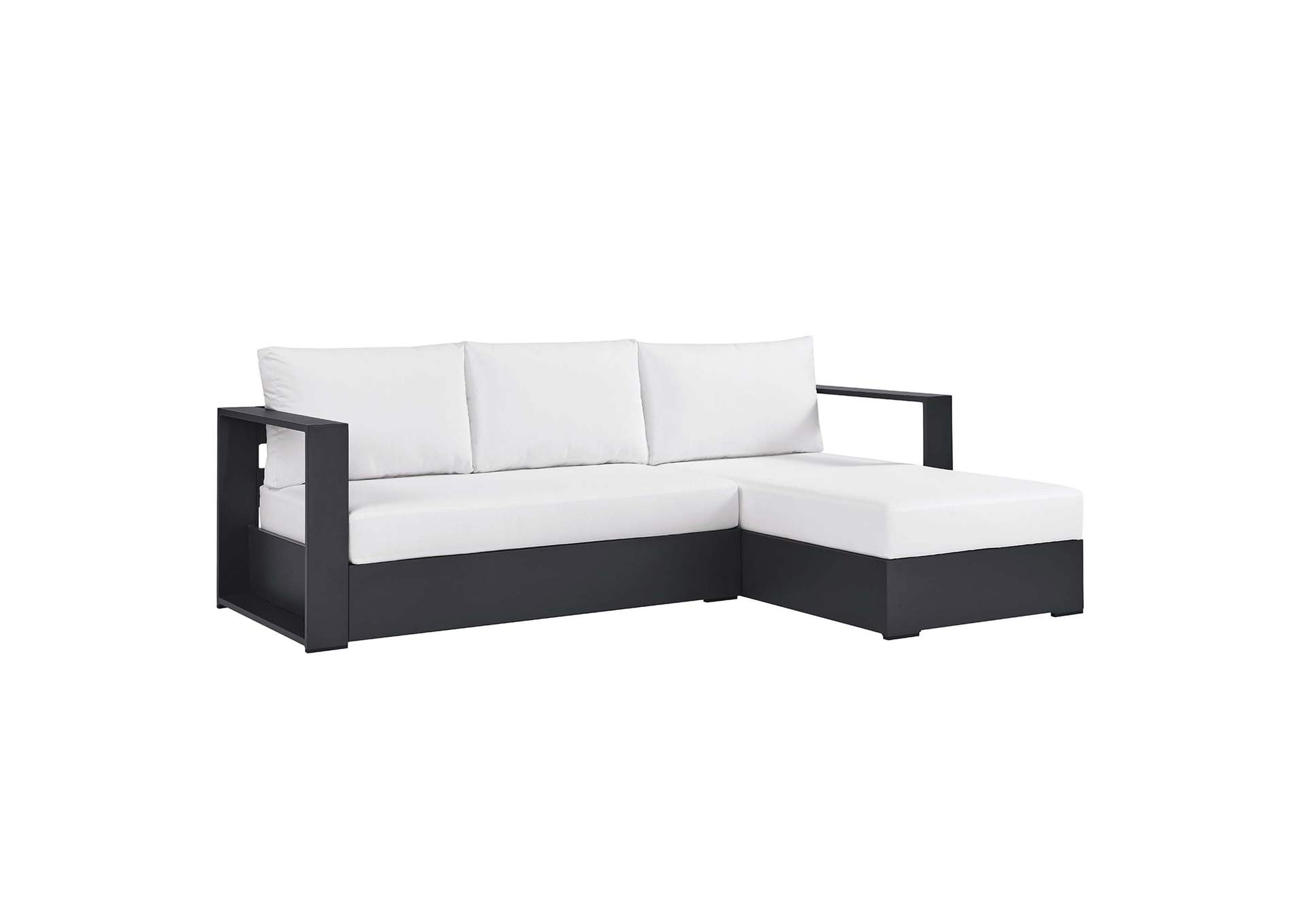 Tahoe 2-Piece Outdoor Patio Powder-Coated Aluminum Right-Facing Chaise Sectional Sofa Set By Modway