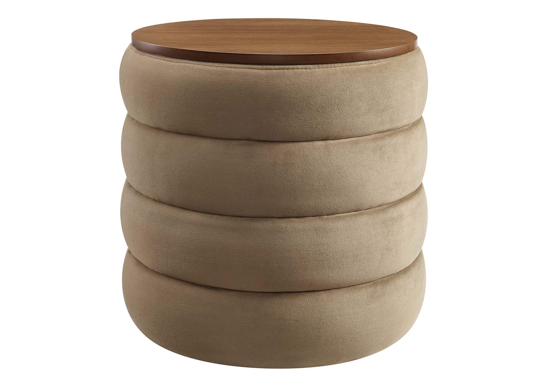 Mezzo Round Performance Velvet Storage Ottoman By Modway