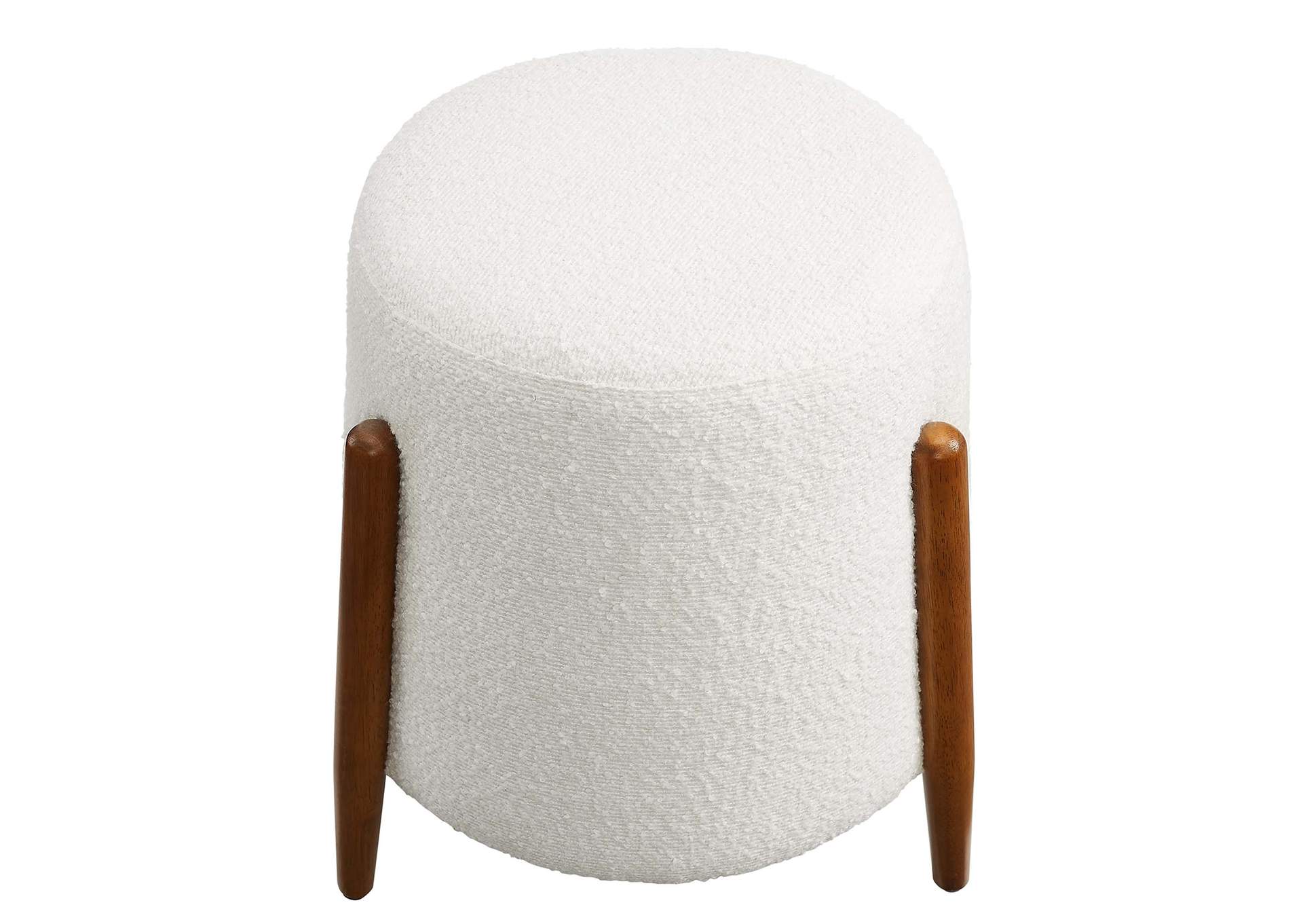 Riven Upholstered Boucle Fabric Ottoman