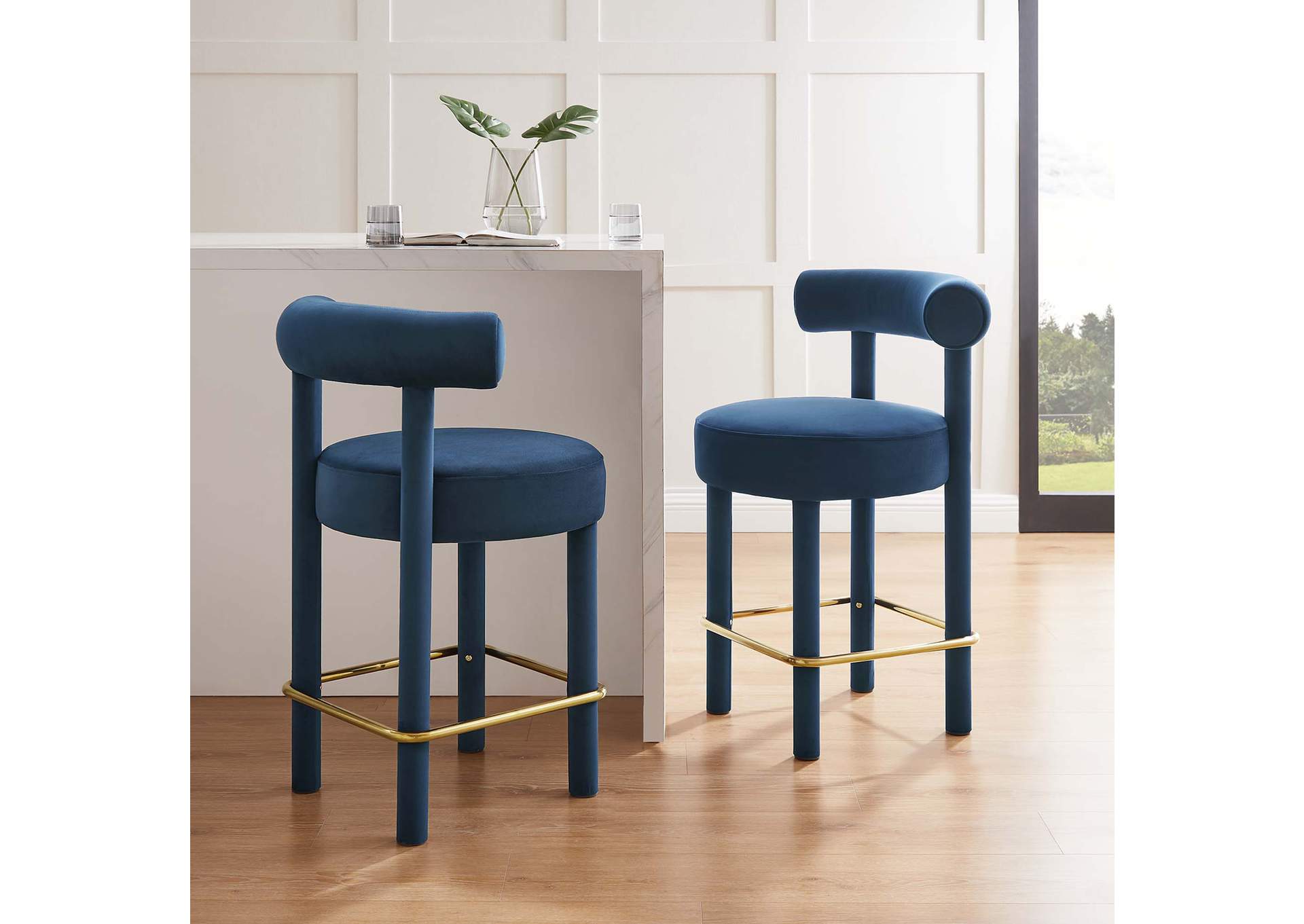 Toulouse Performance Velvet Counter Stool - Set Of 2 image 11