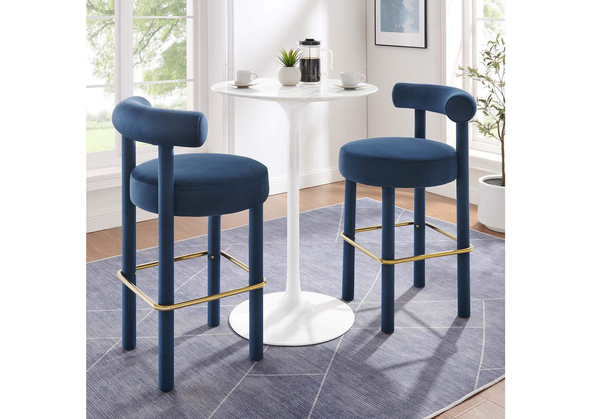 Toulouse Performance Velvet Bar Stool - Set Of 2 image 11