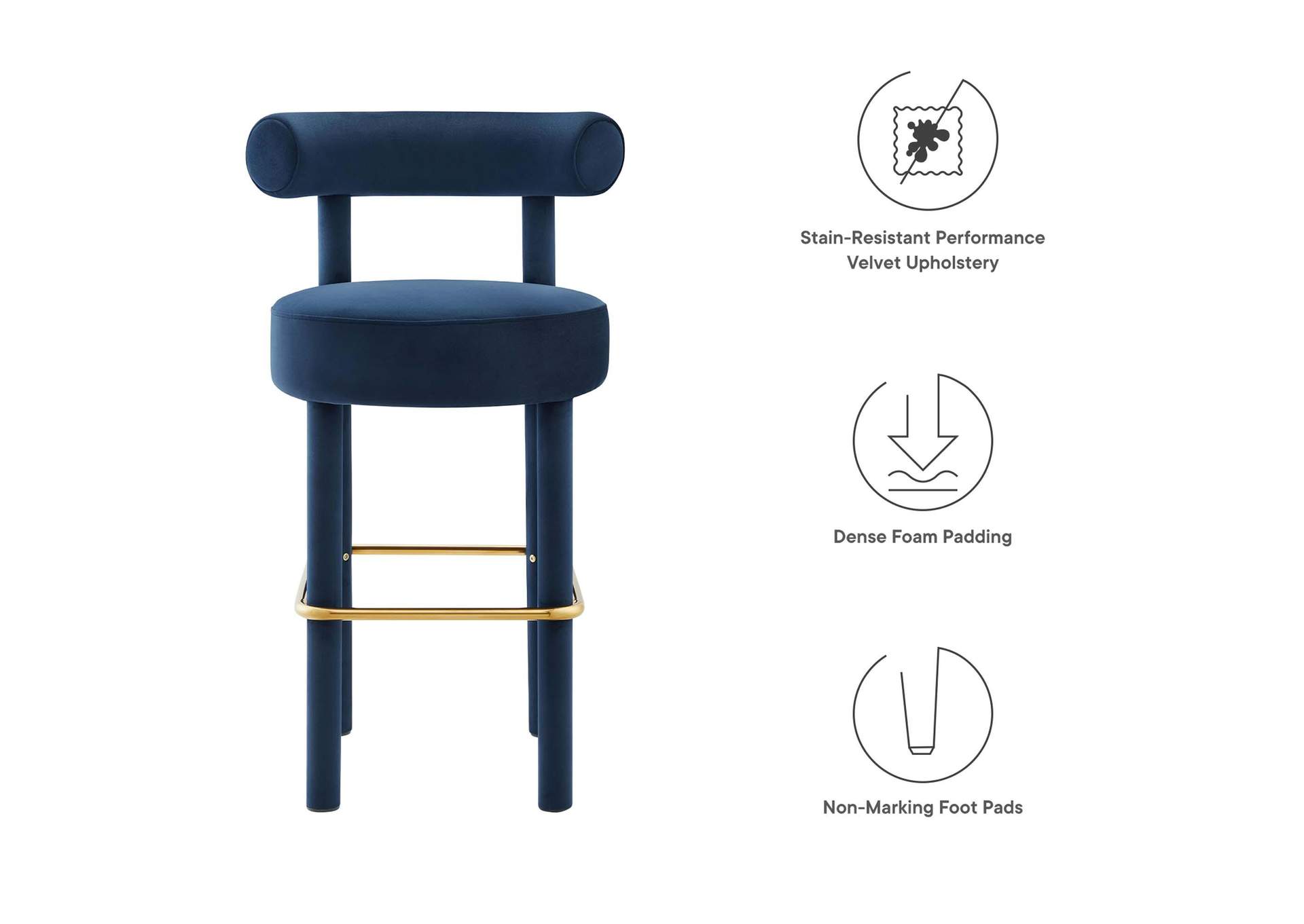 Toulouse Performance Velvet Bar Stool - Set Of 2 image 8