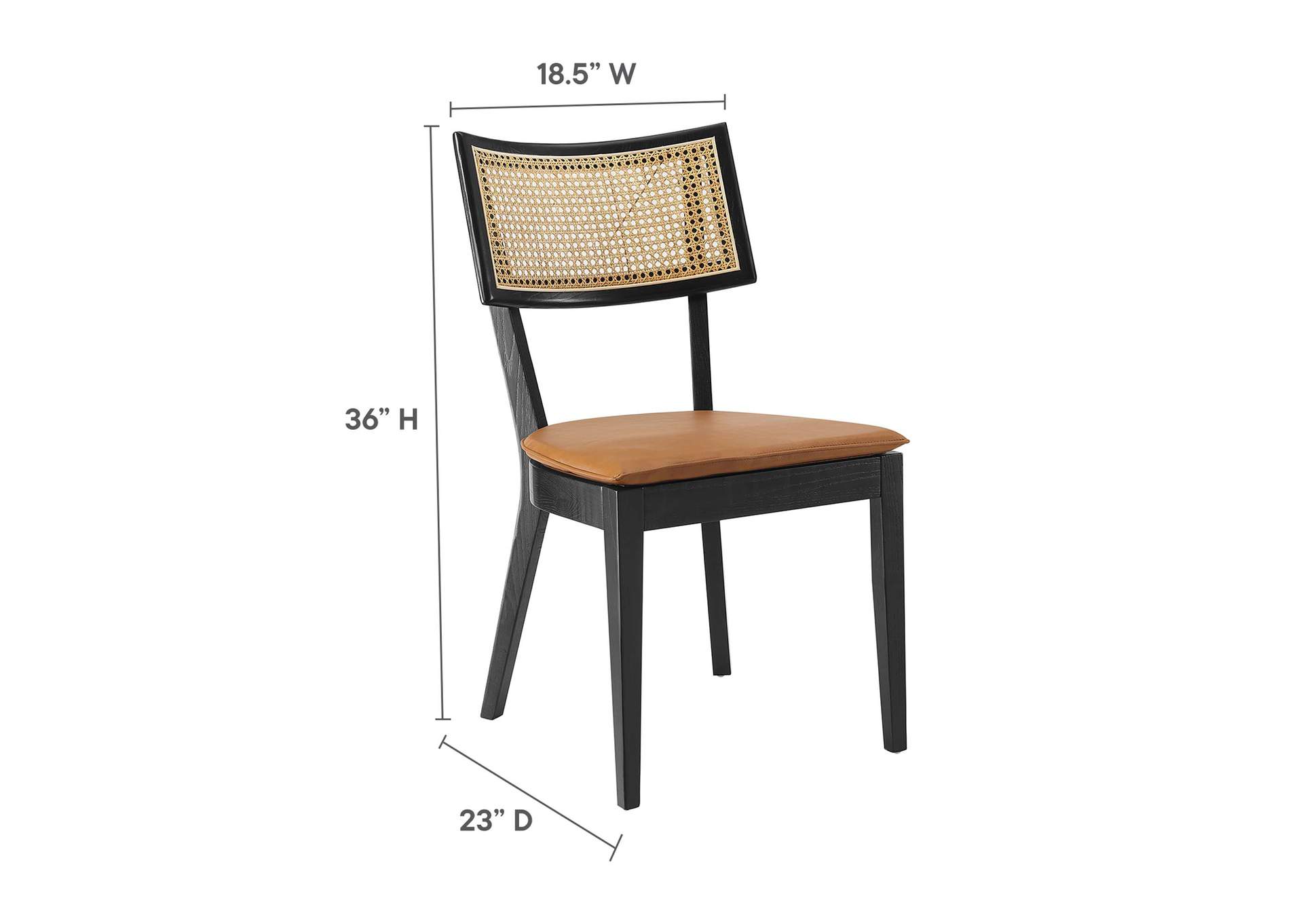 Caledonia Vegan Leather Upholstered Wood Dining Chairs - Set Of 2
