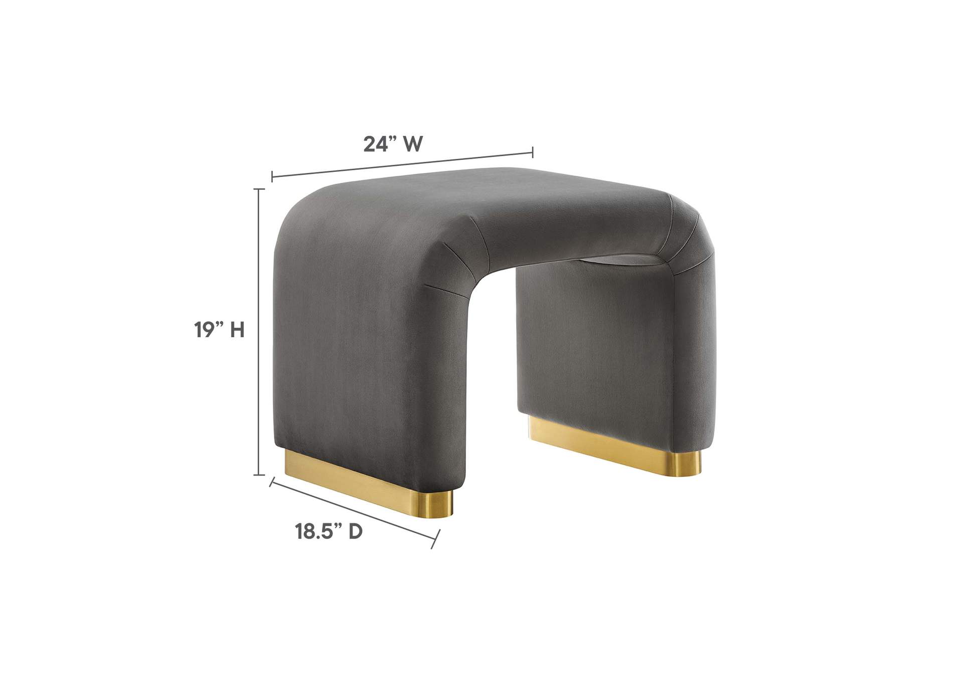 Koda Performance Velvet Waterfall Stool