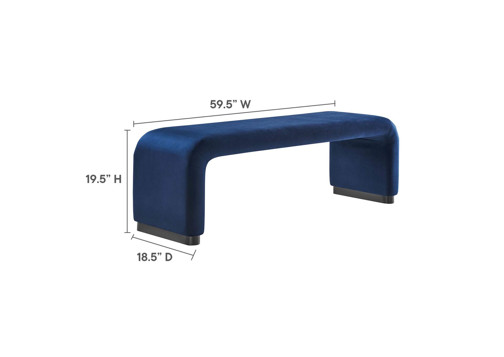 Koda Performance Velvet Waterfall Long Bench image 8