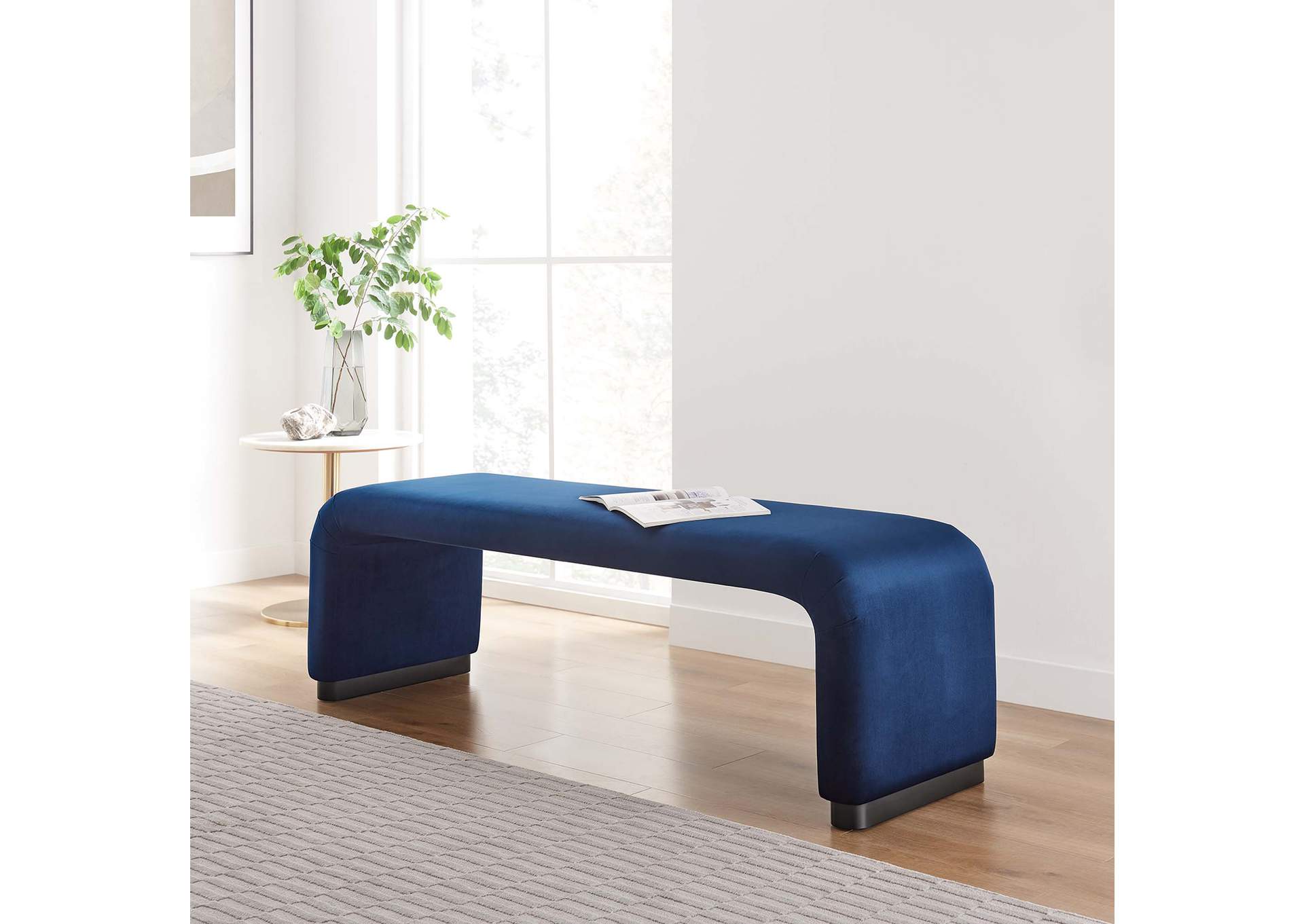 Koda Performance Velvet Waterfall Long Bench By Modway image 9