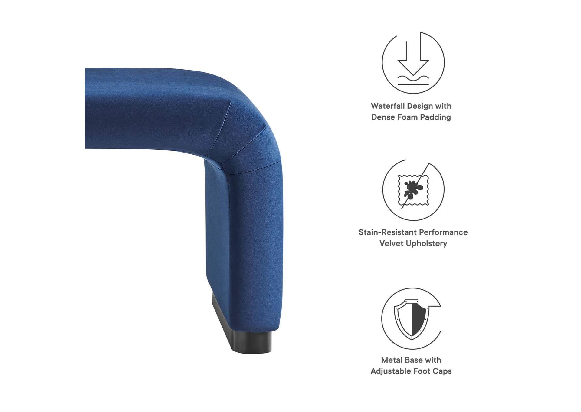 Koda Performance Velvet Waterfall Ottoman image 7