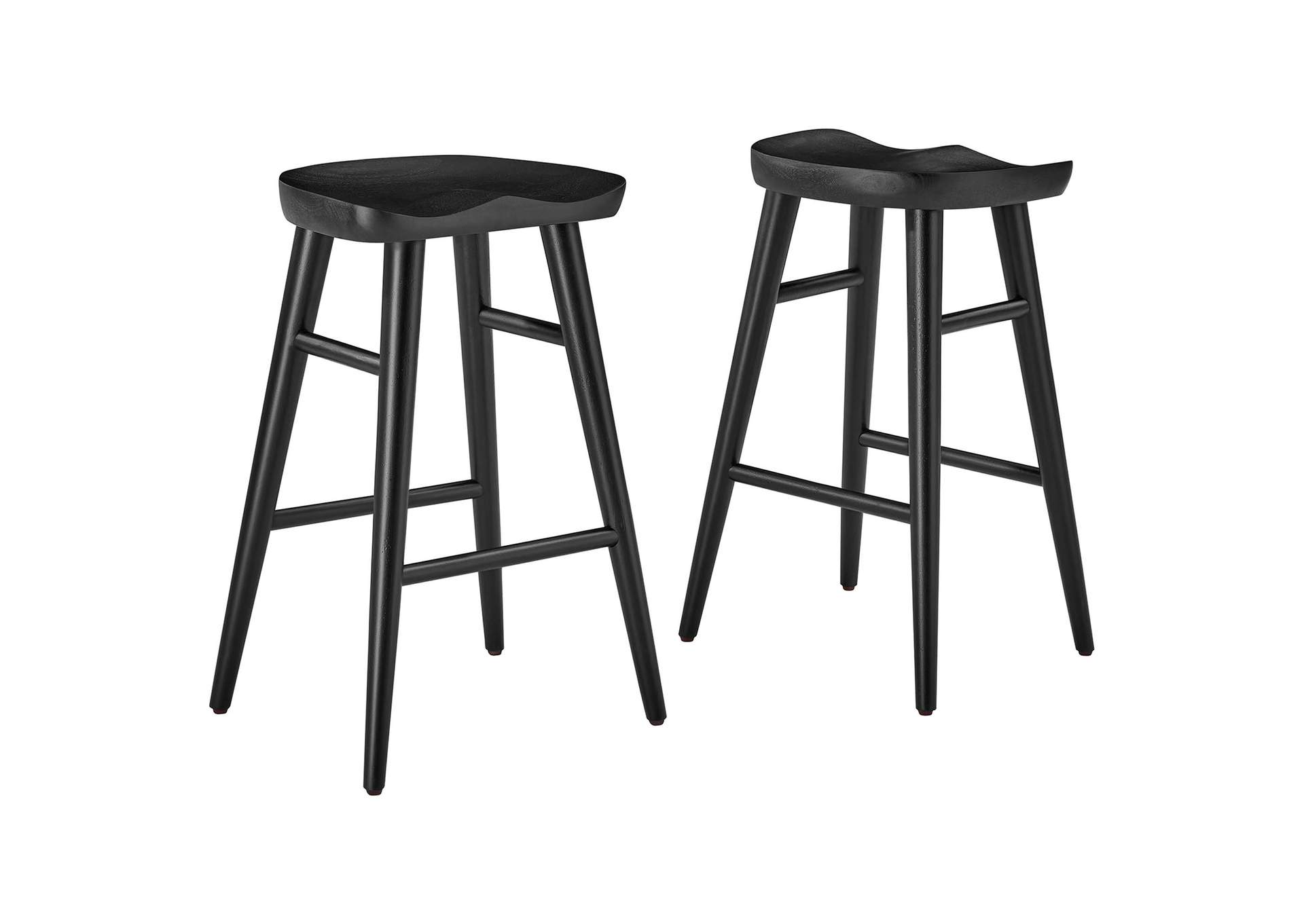 Saville Backless Wood Counter Stools - Set Of 2