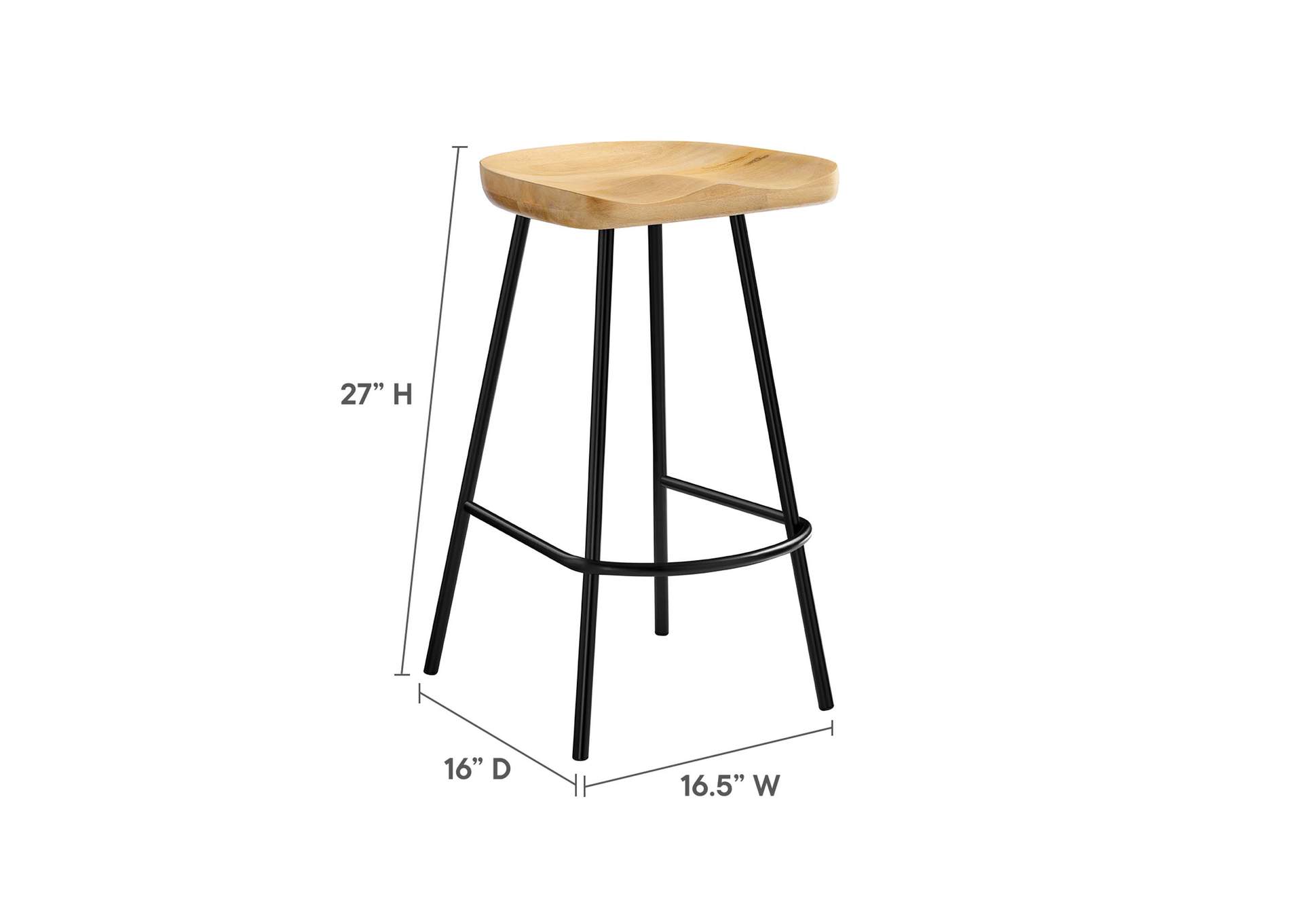 Concord Backless Wood Counter Stools - Set Of 2