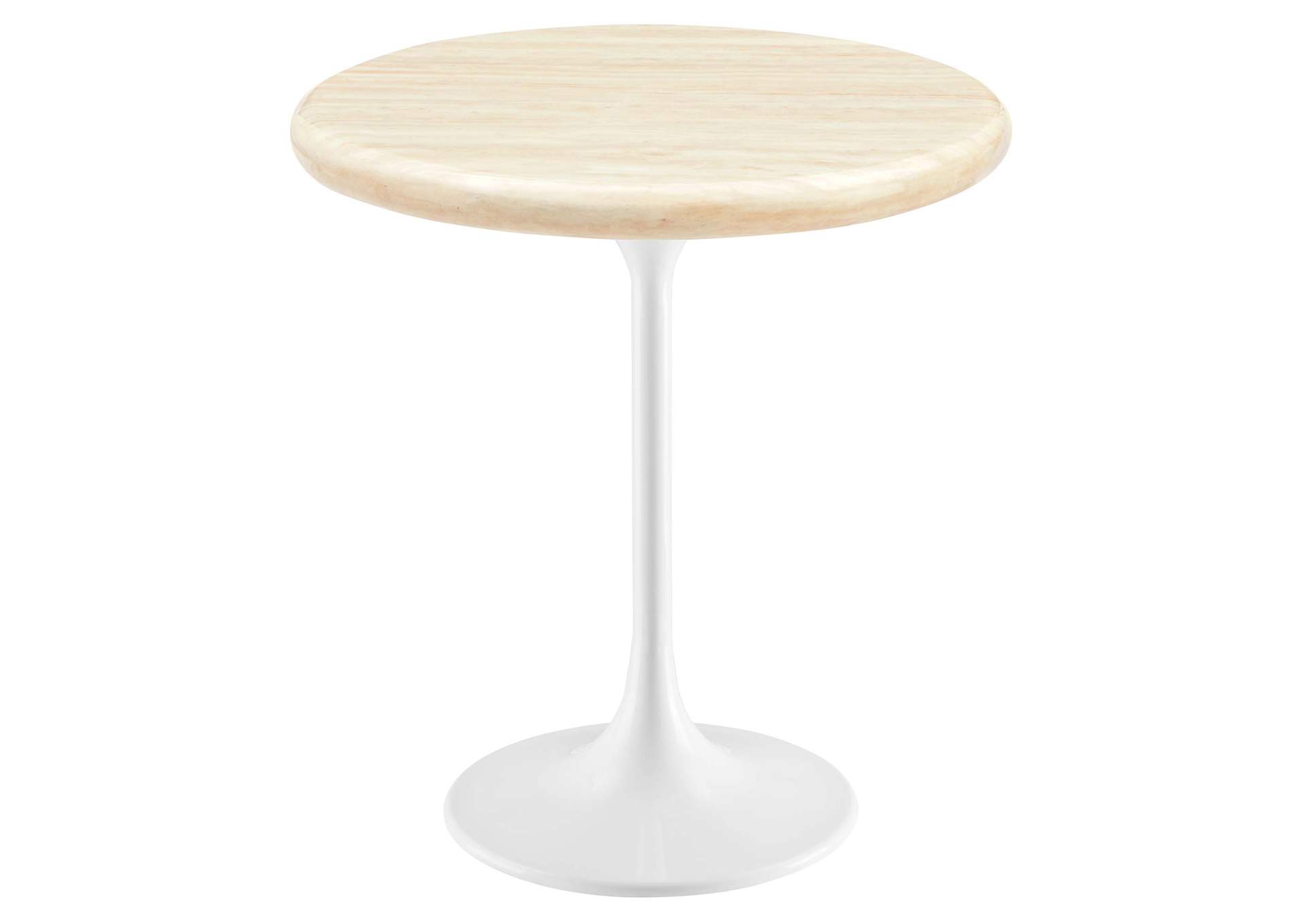 Lippa 20" Round Faux Travertine Side Table By Modway image 1