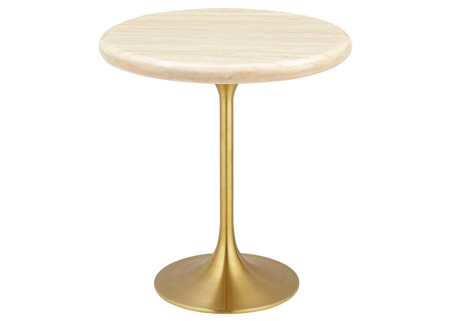 Lippa 20" Round Faux Travertine Side Table By Modway image 1