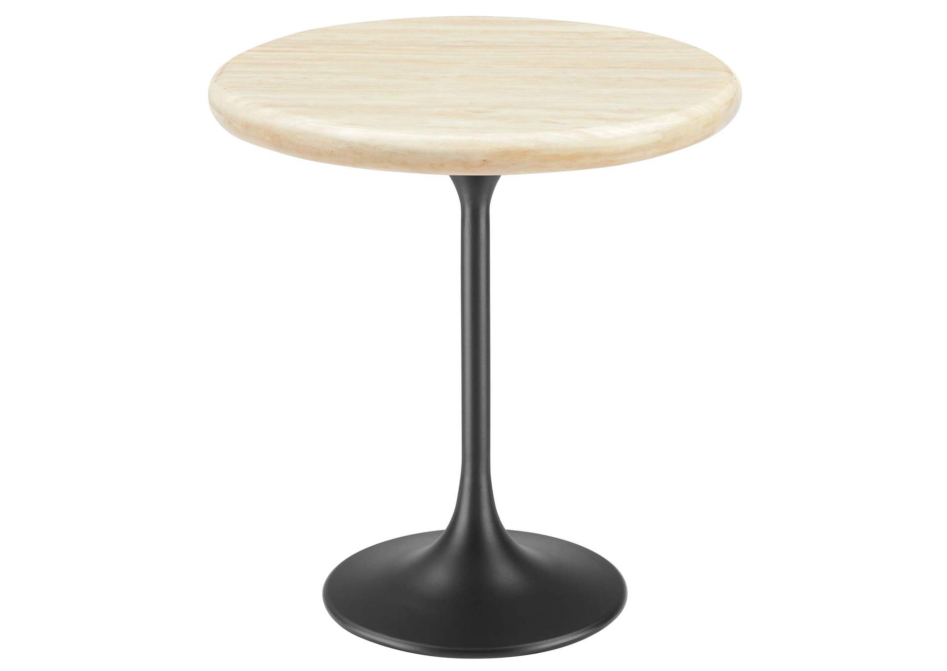 Lippa 20" Round Faux Travertine Side Table By Modway image 1
