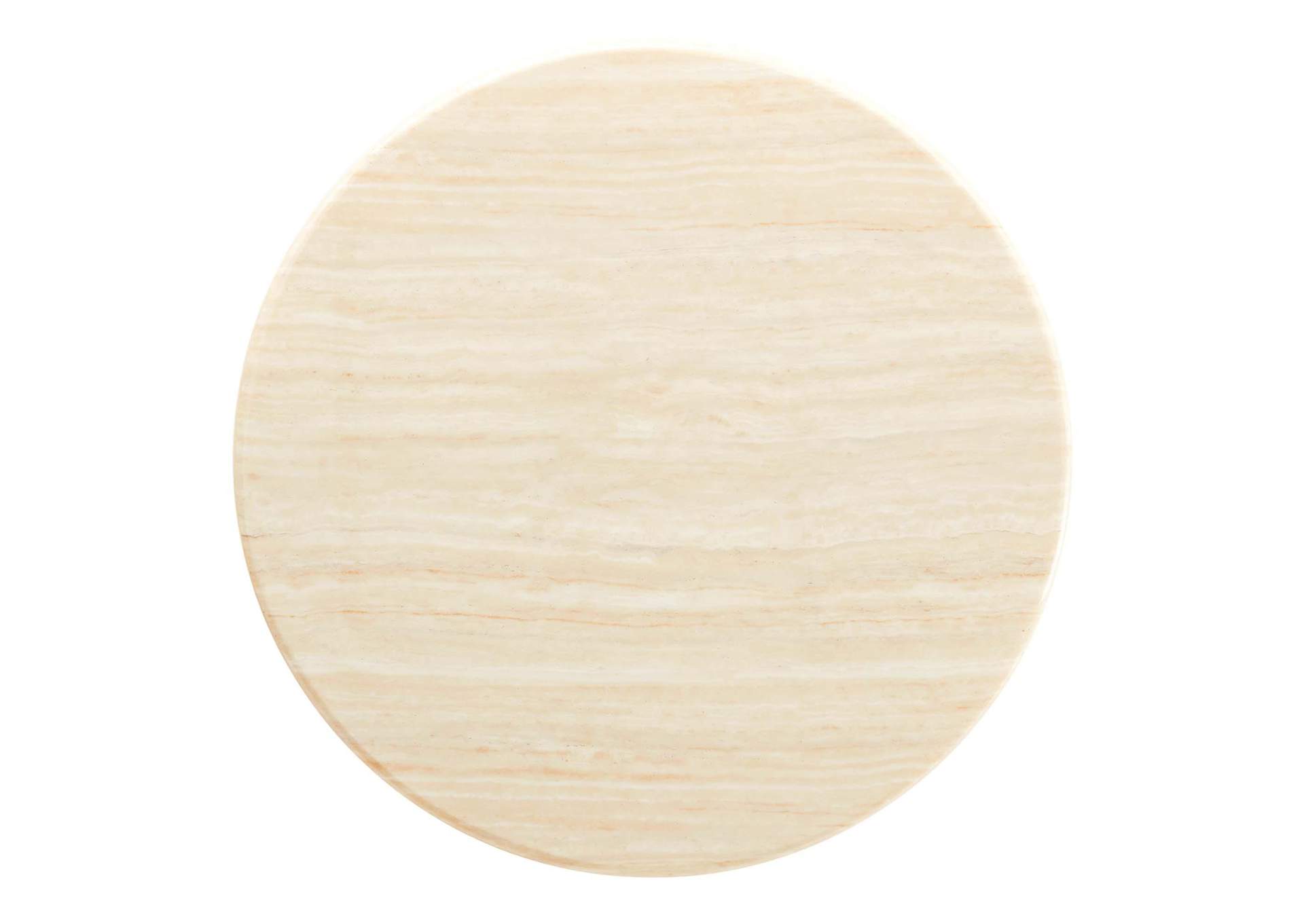 Lippa 36” Round Artificial Travertine Coffee Table image 3