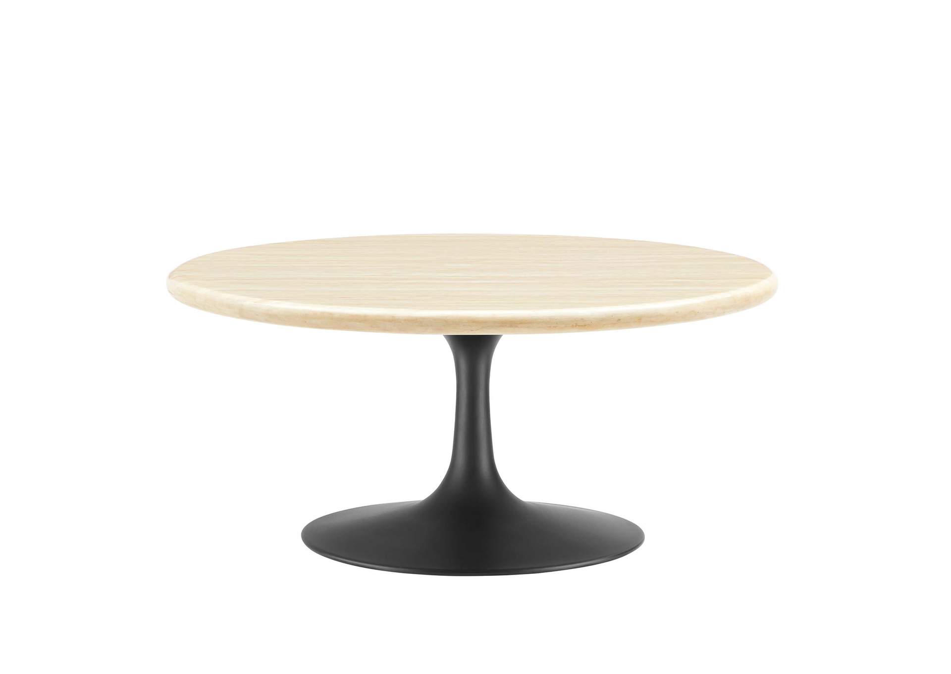 Lippa 36" Round Faux Travertine Coffee Table By Modway image 1