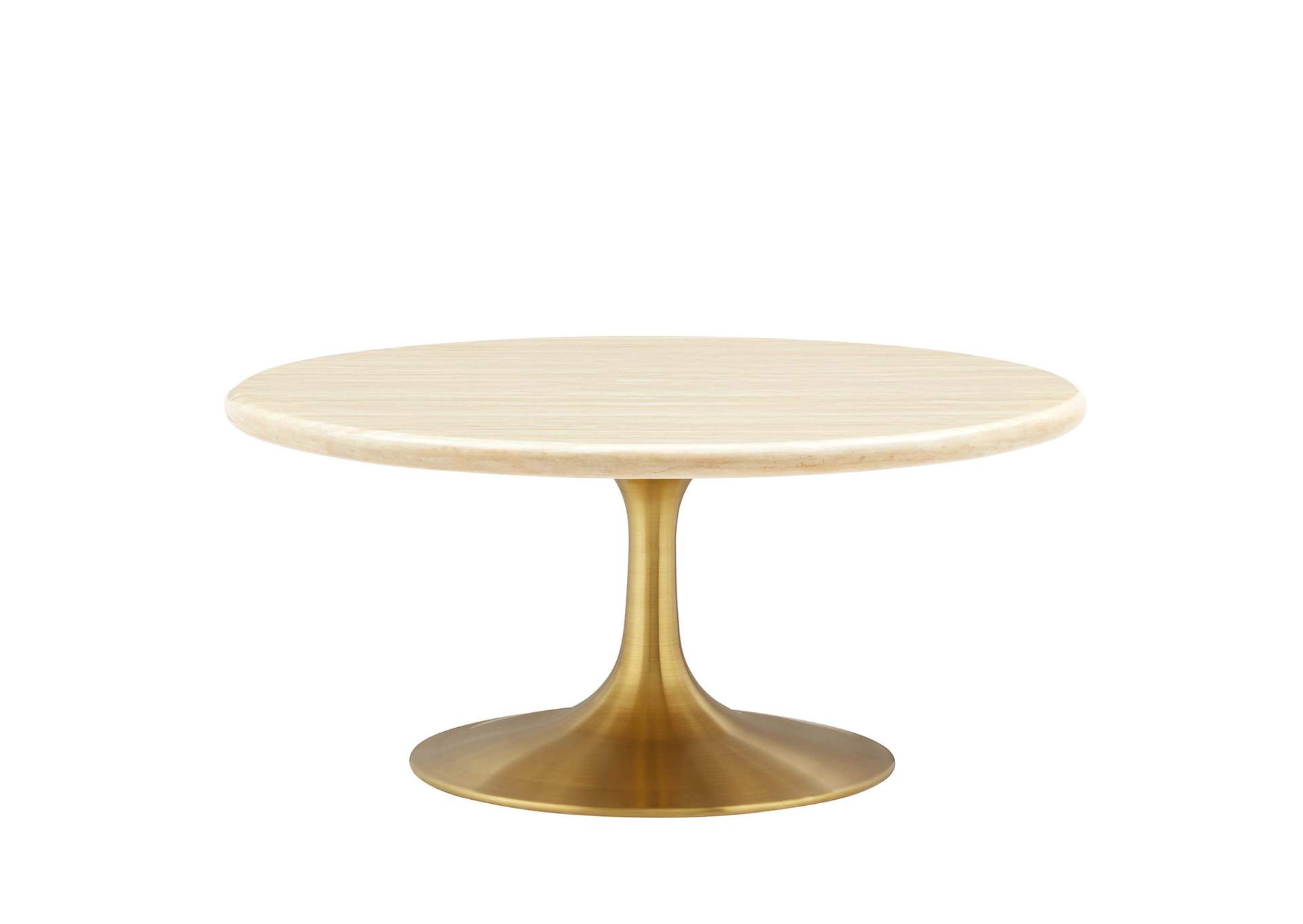 Lippa 36" Round Faux Travertine Coffee Table By Modway image 1