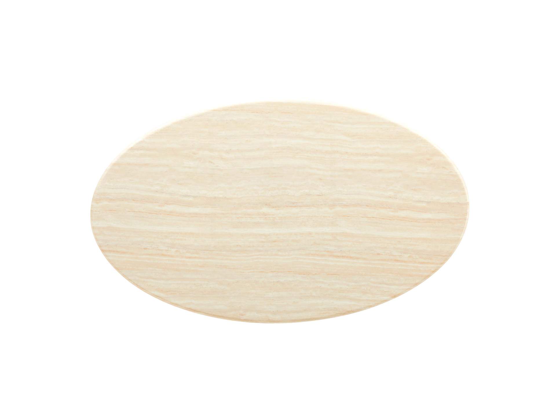 Lippa 60” Oval Artificial Travertine Dining Table