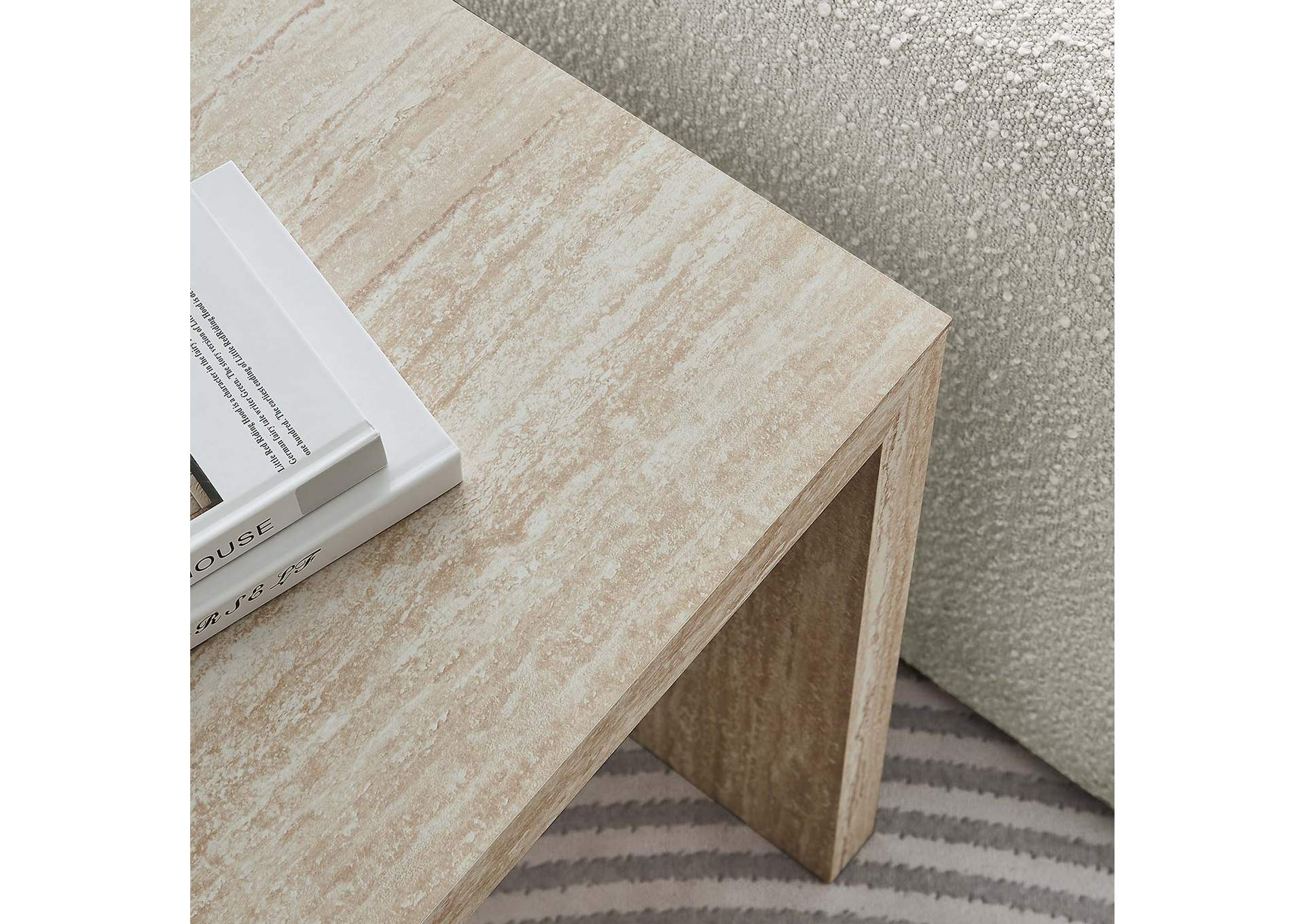 Mirella Faux Travertine Side Table image 6