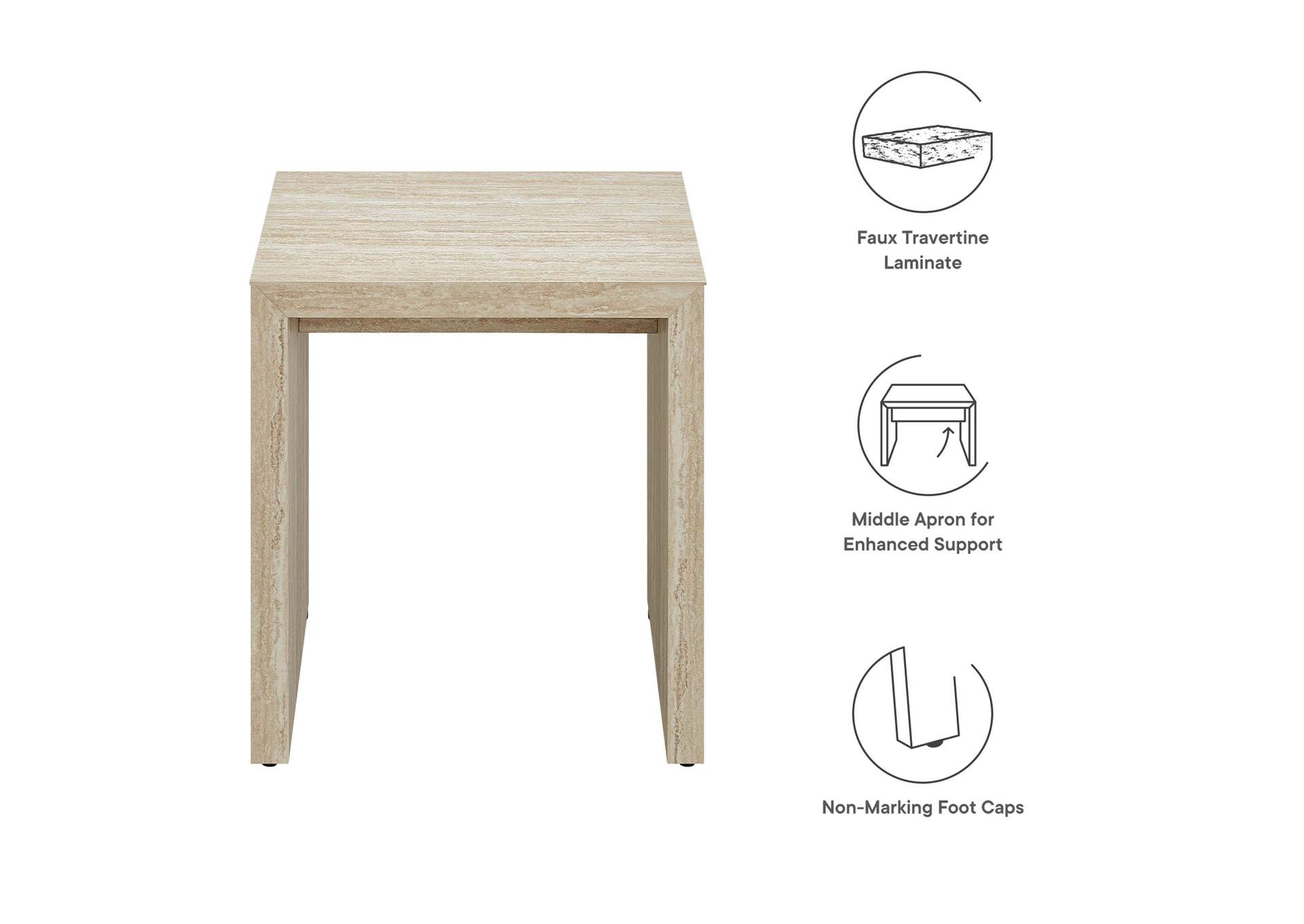Mirella Faux Travertine Side Table image 7