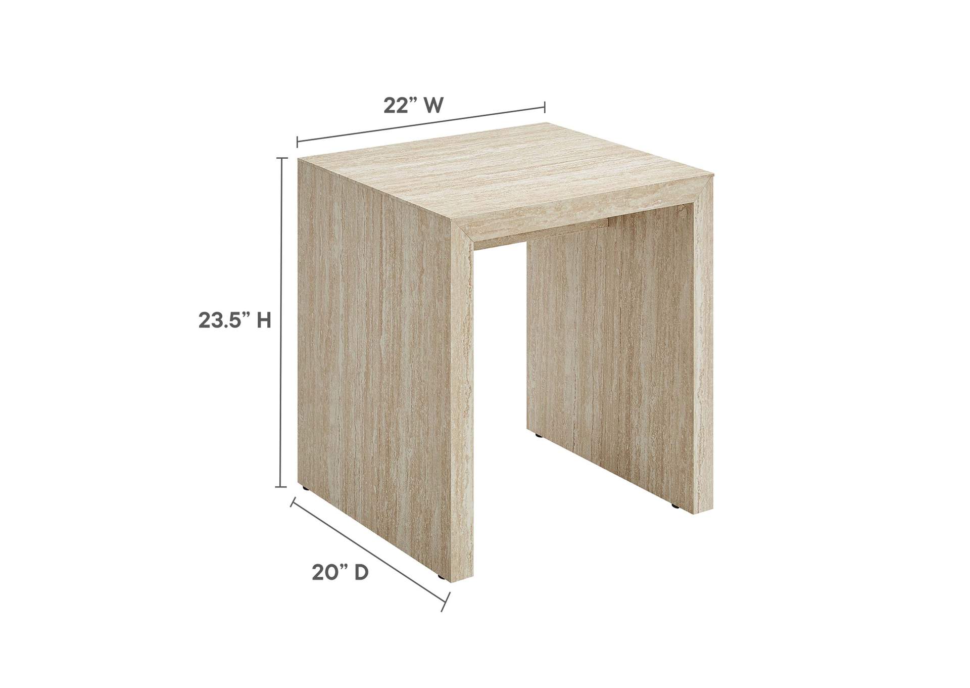 Mirella Faux Travertine Side Table image 8