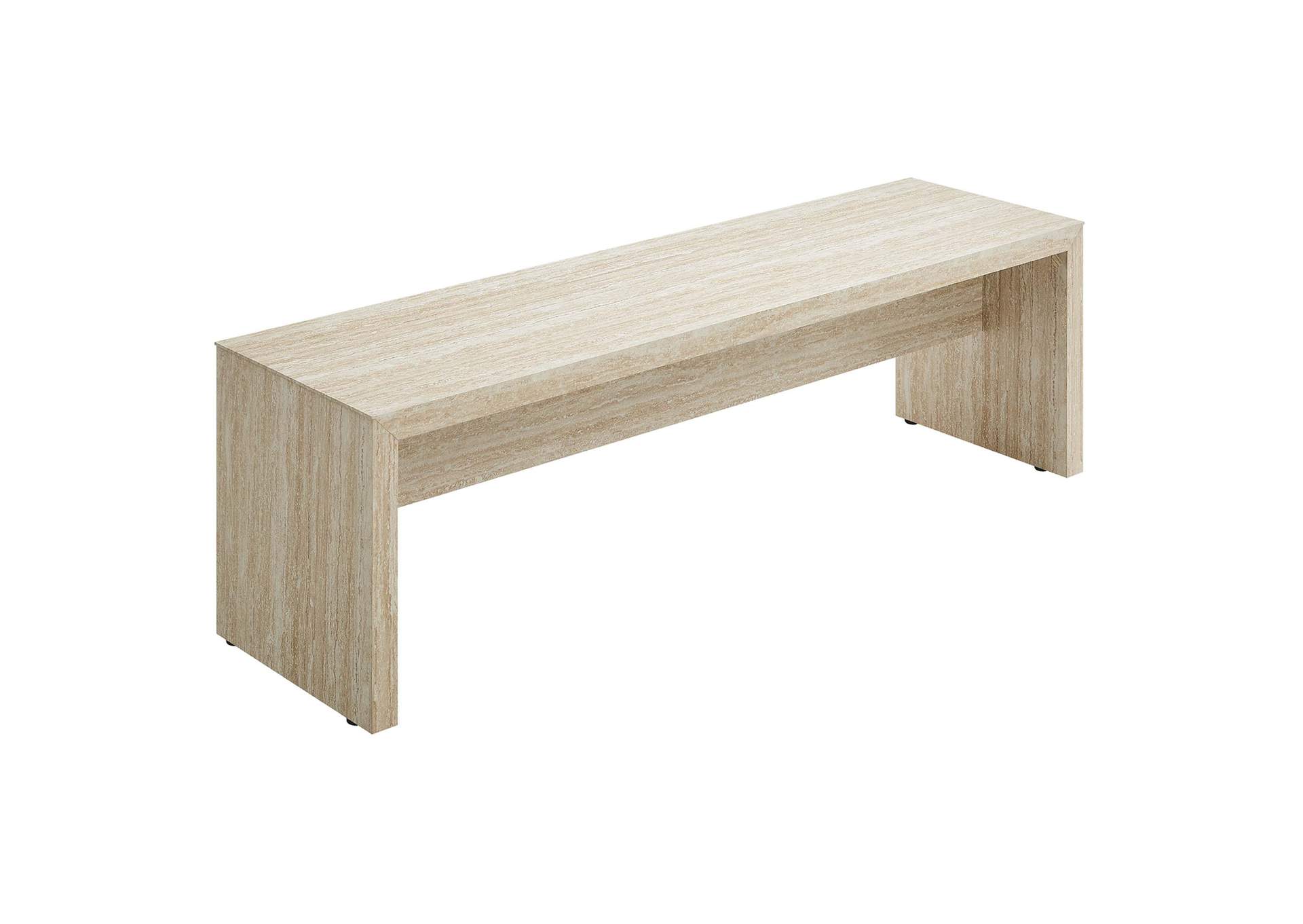 Mirella 62" Faux Travertine Long Bench By Modway image 1