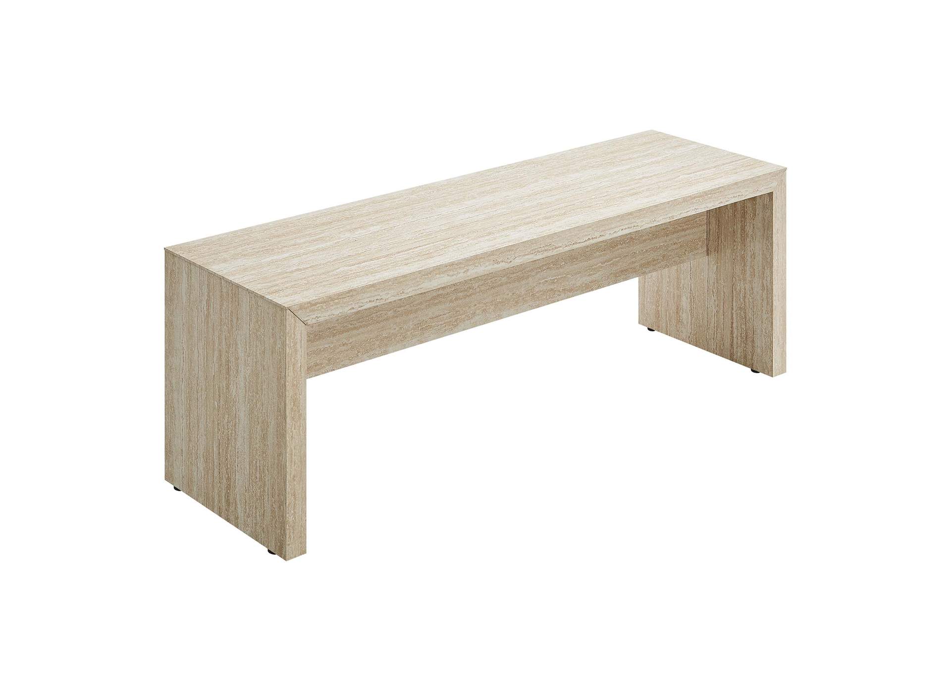 Mirella 53.5” Faux Travertine Bench By Modway image 1